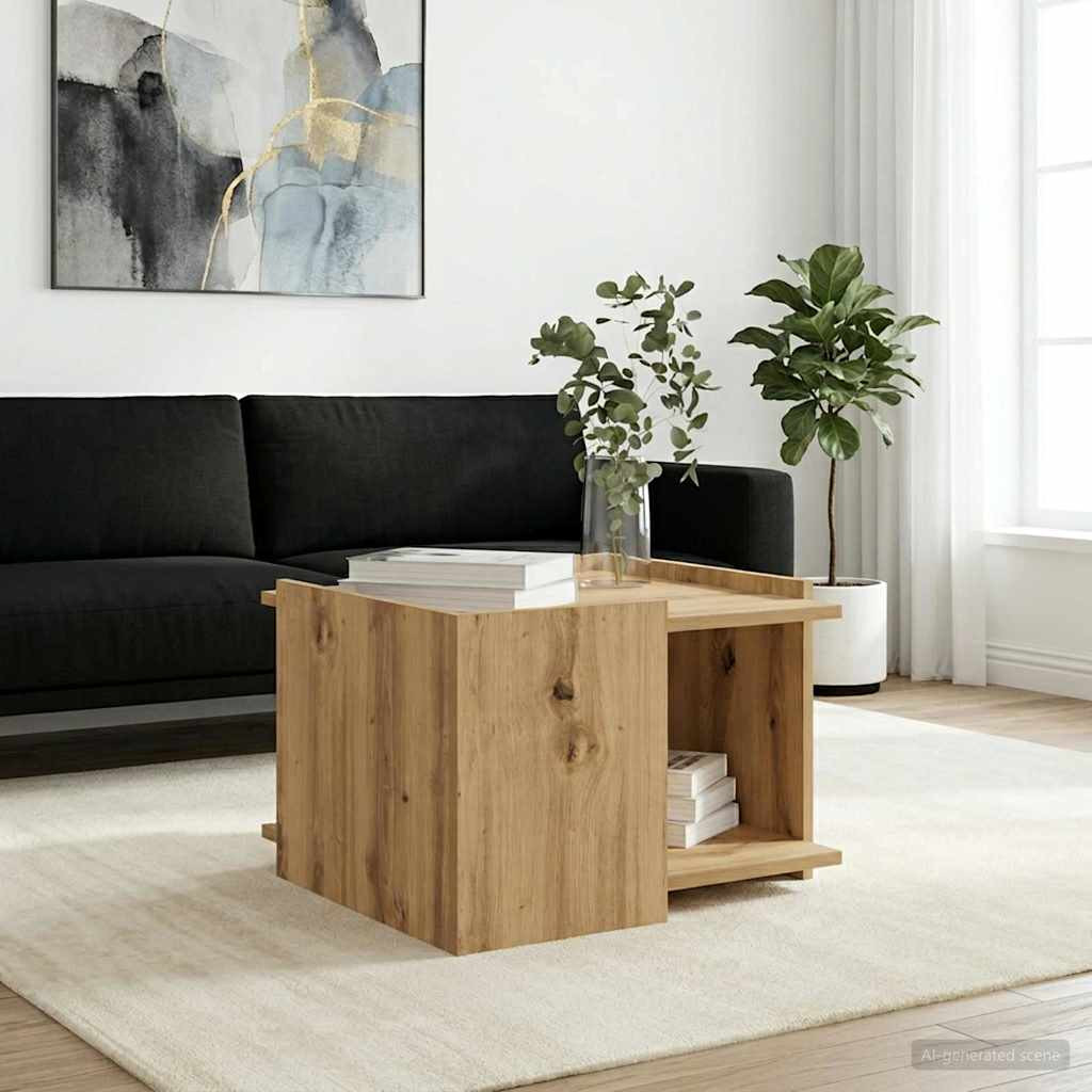 vidaXL Couchtisch Artisan-Eiche 50,5 x 50 x 33 cm Holzwerkstoff