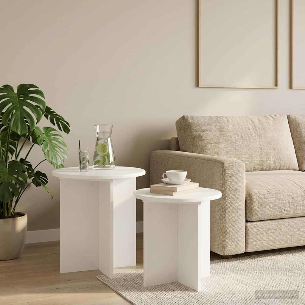 vidaXL Beistelltisch-Set mit Speicher 2 pcs Holzwerkstoff