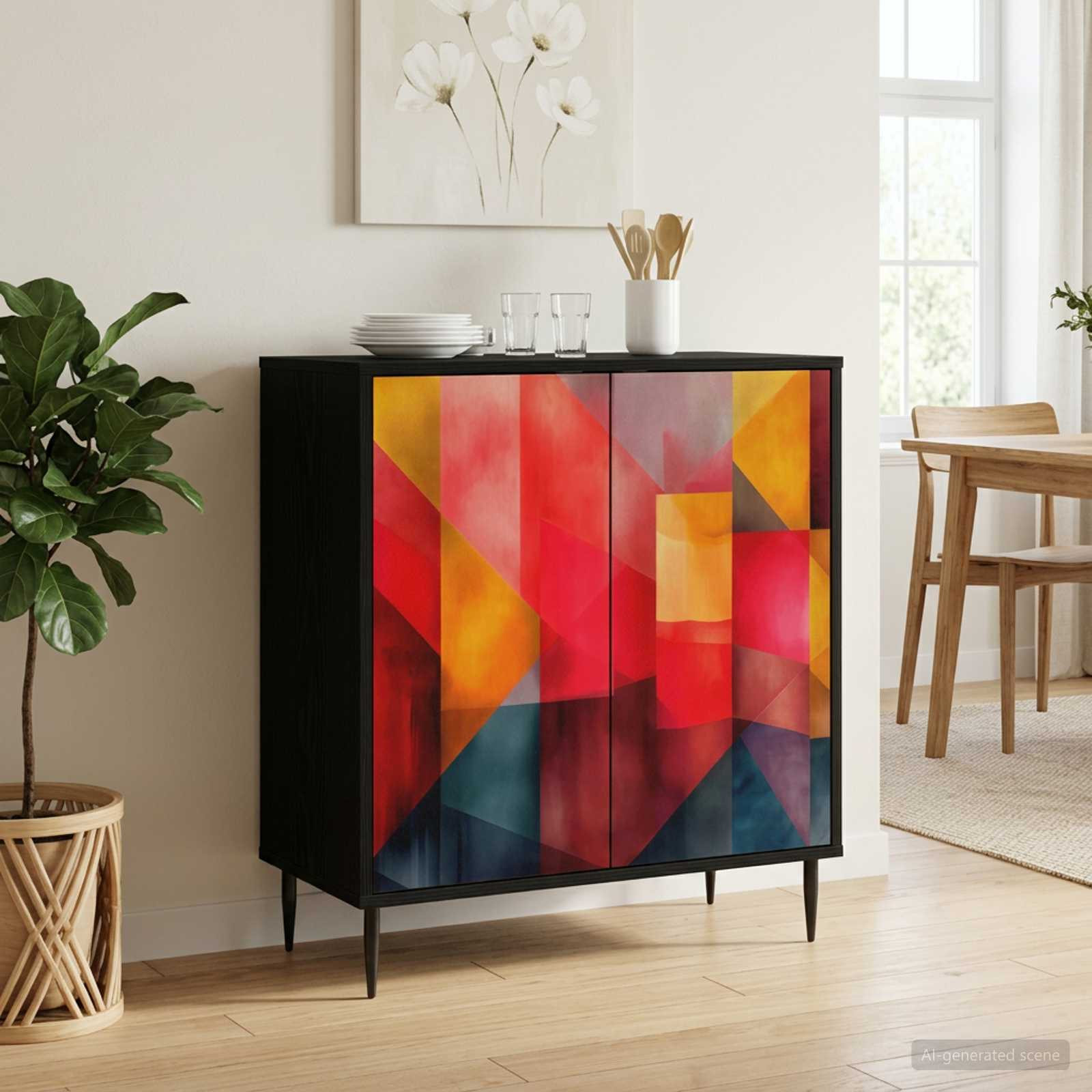 vidaXL Sideboard HEESCH Schwarz Eichen-Optik 69 x 33 x 76 cm