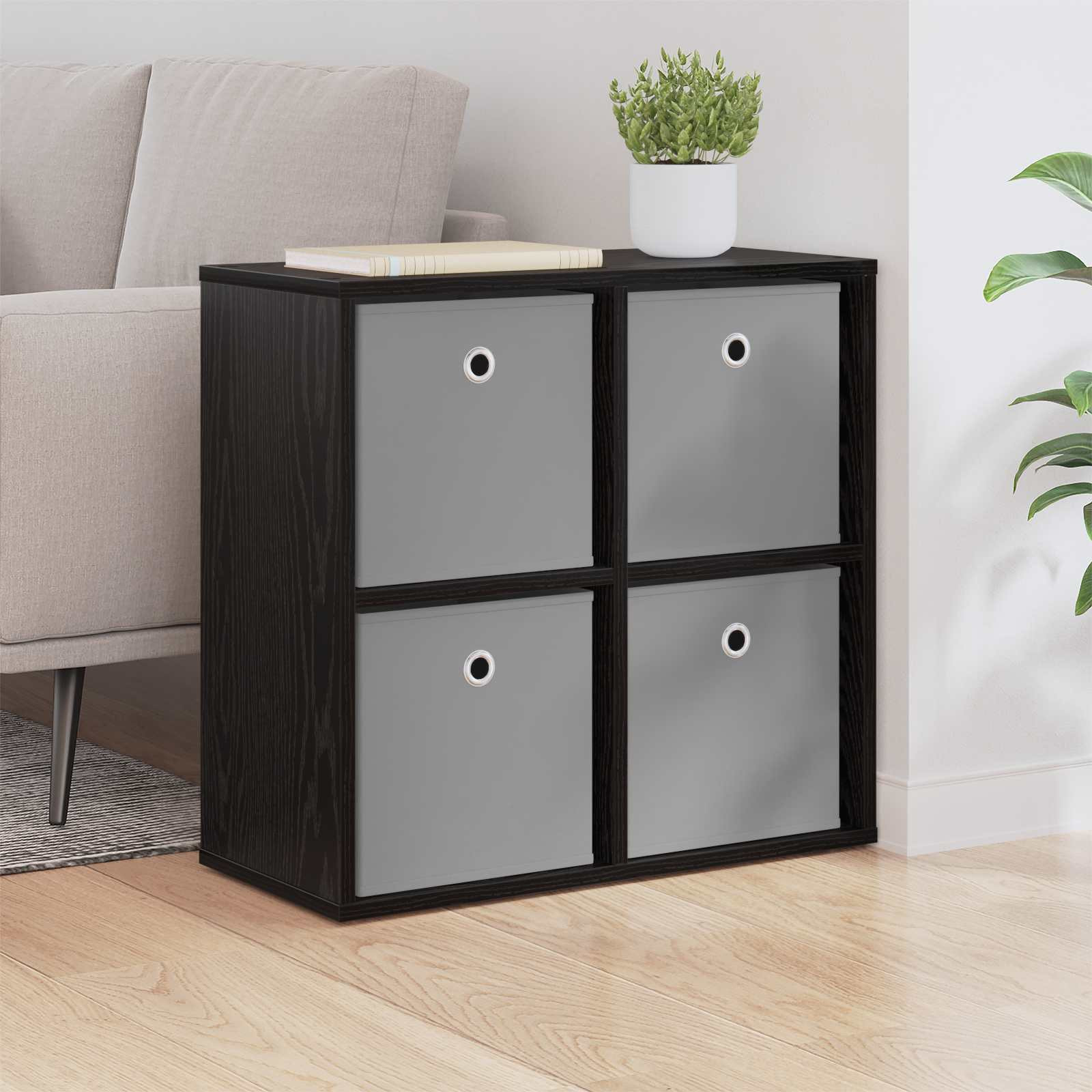 vidaXL Sideboard mit Schubladen Schwarz Eichen-Optik 59,5 x 27 x 57 cm