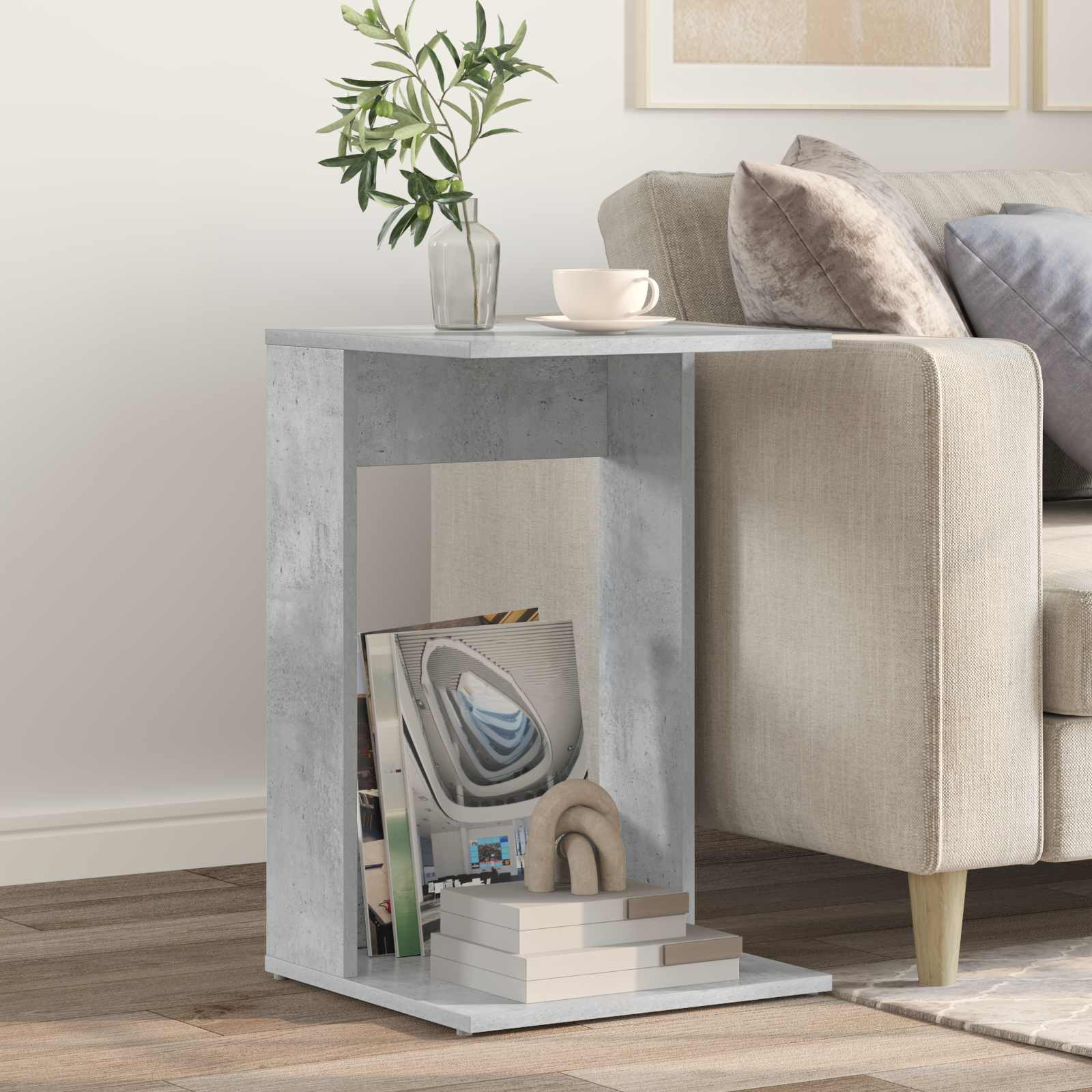vidaXL Beistelltisch Beton Grau 40 x 38 x 62,5 cm Holzwerkstoff