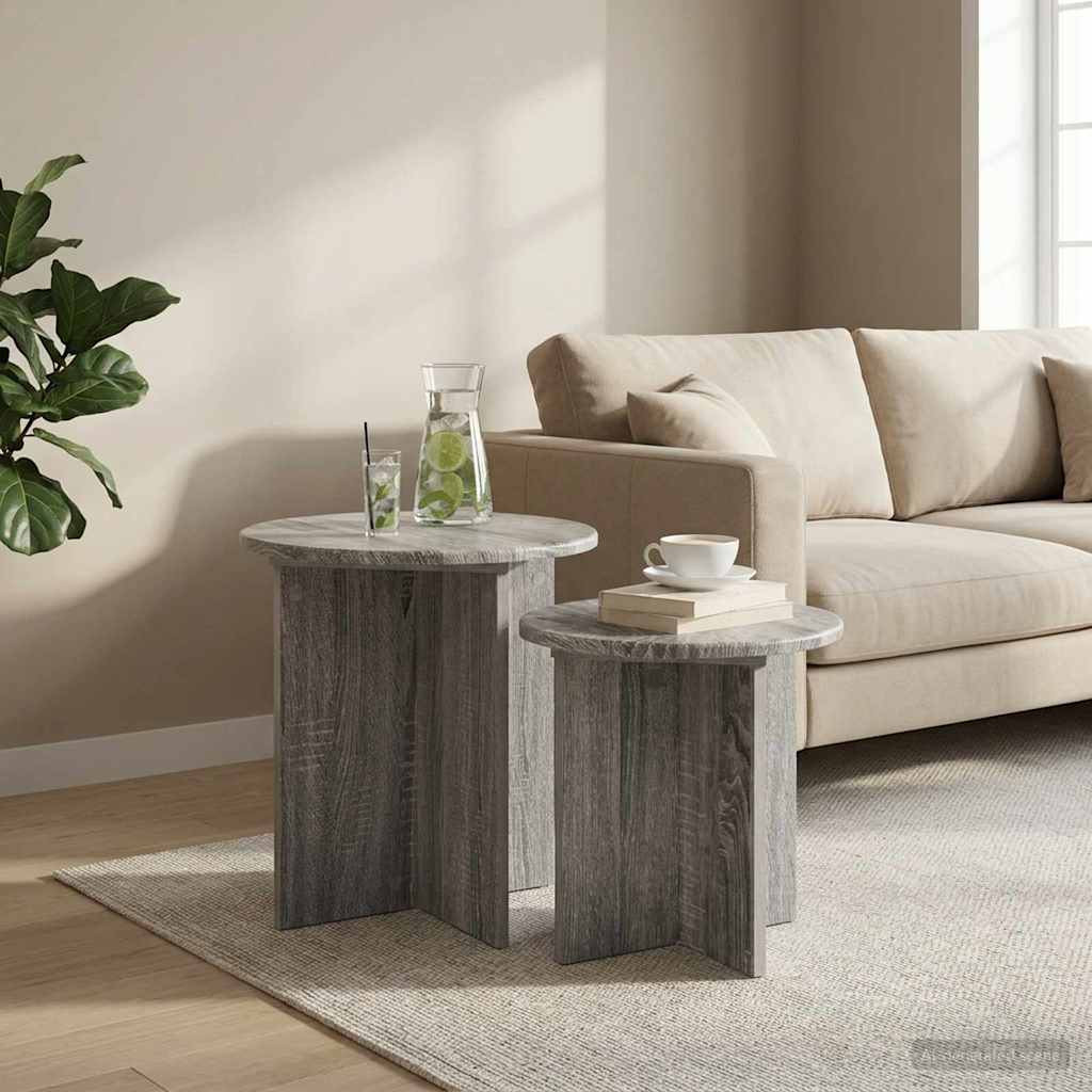 vidaXL Beistelltisch-Set 2 pcs Graues Sonoma Holzwerkstoff