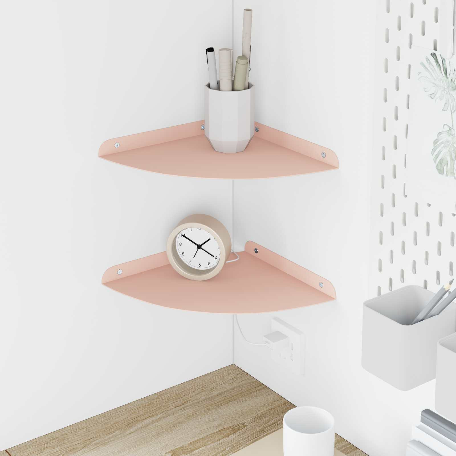 vidaXL Schwebendes Regal mit Regal 2 pcs Rosa 24 x 24 x 2 cm