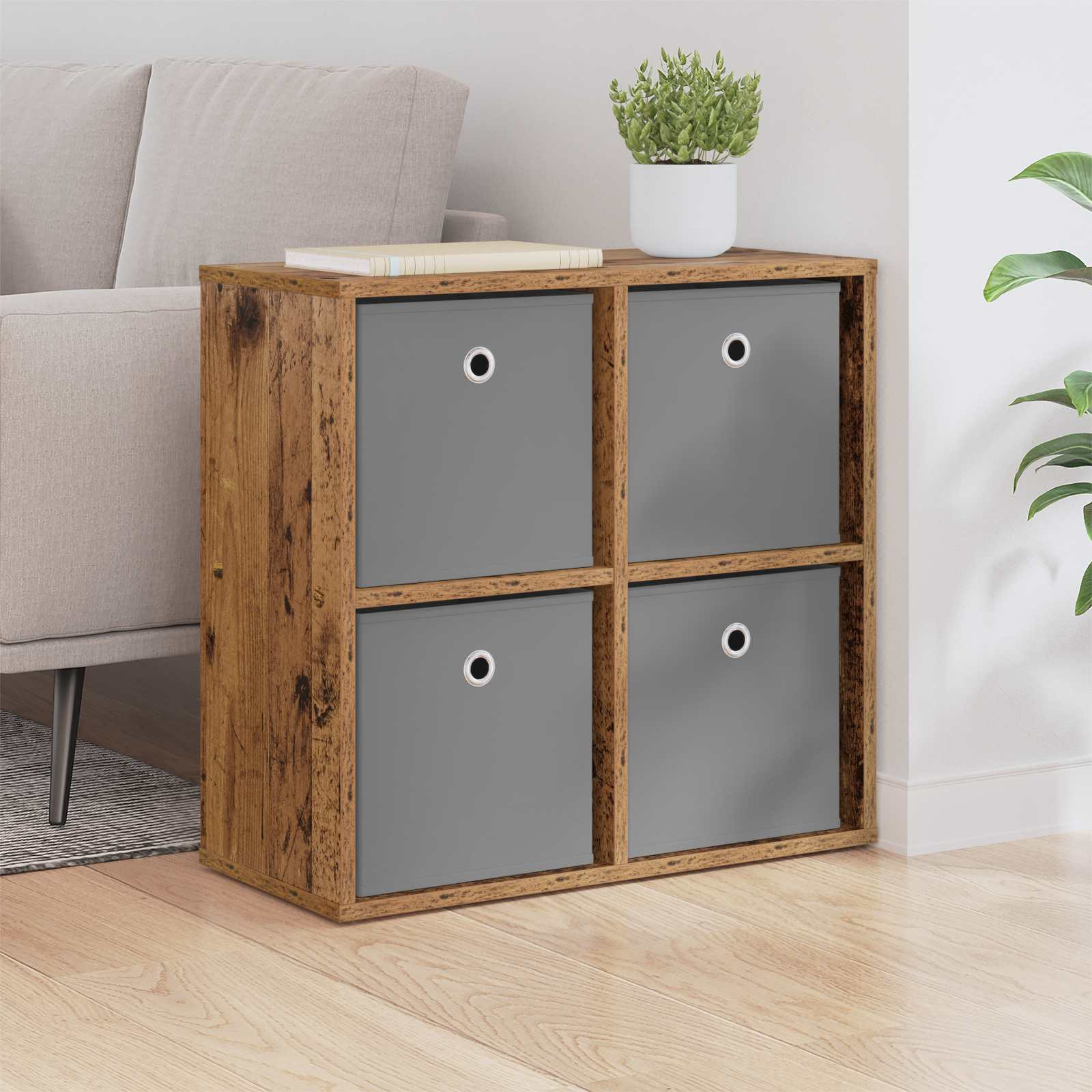 vidaXL Sideboard mit Schubladen Altholz 59,5 x 27 x 57 cm