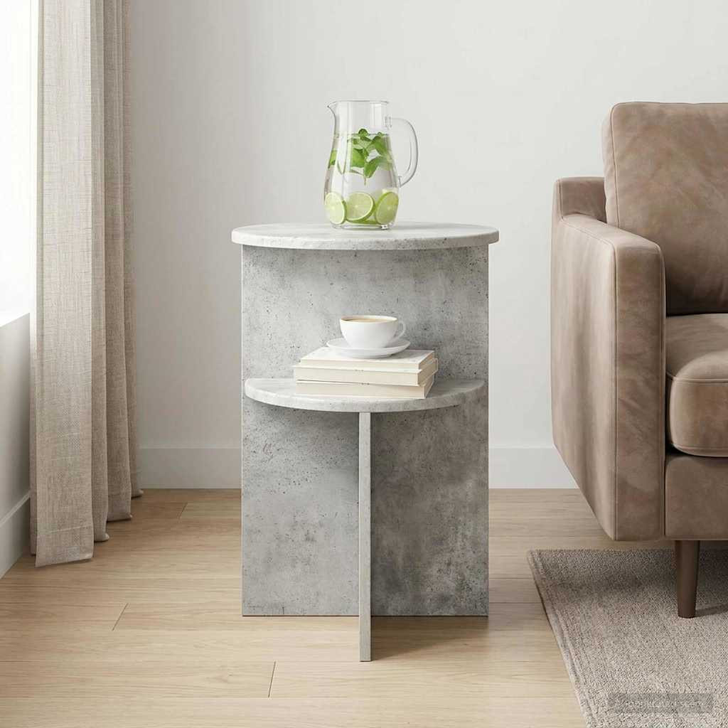 vidaXL Beistelltisch Betongrau Ø 39,5 x 55 cm Holzwerkstoff
