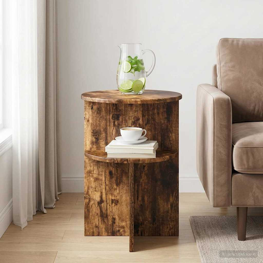 vidaXL Beistelltisch Geräucherte Eiche Ø 39,5 x 55 cm Holzwerkstoff