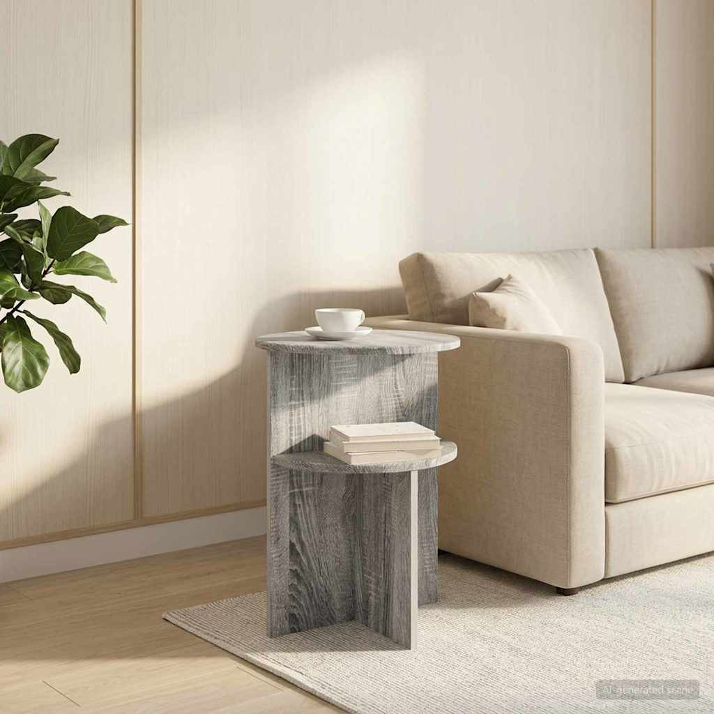 vidaXL Beistelltisch Graues Sonoma Ø 39,5 x 55 cm Holzwerkstoff