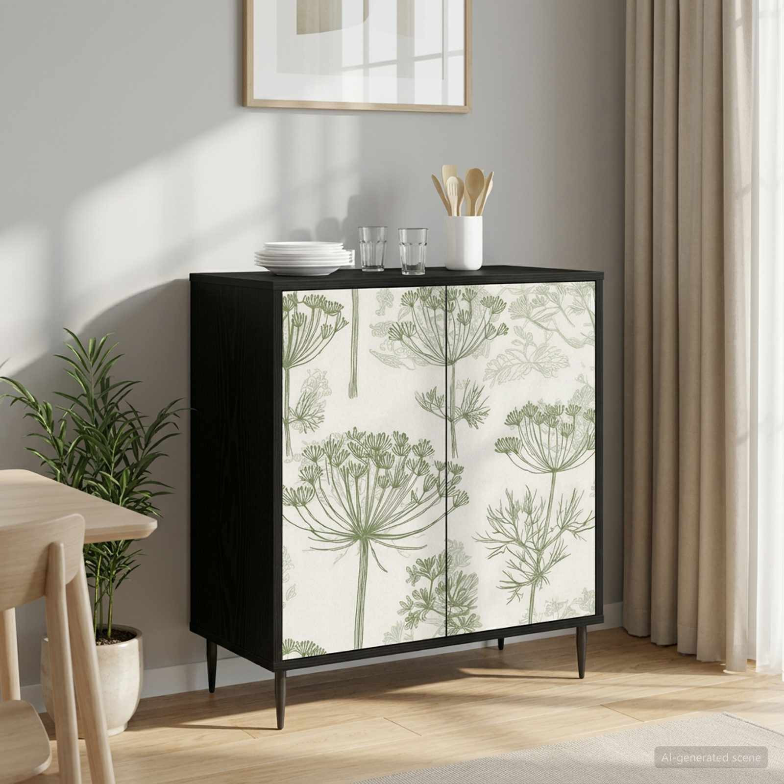 vidaXL Sideboard GOTHA Schwarz Eichen-Optik 69 x 33 x 76 cm