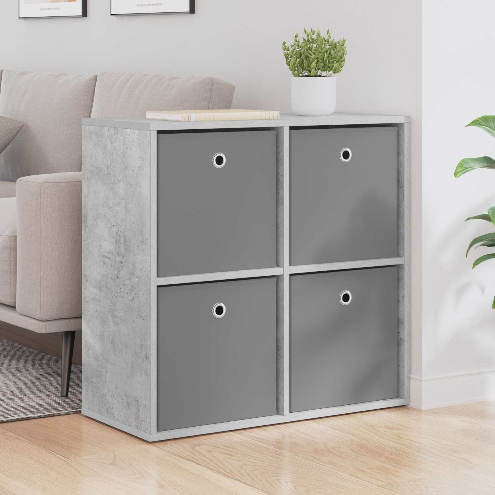 vidaXL Sideboard mit Schubladen Beton Grau 68,5 x 32 x 67 cm