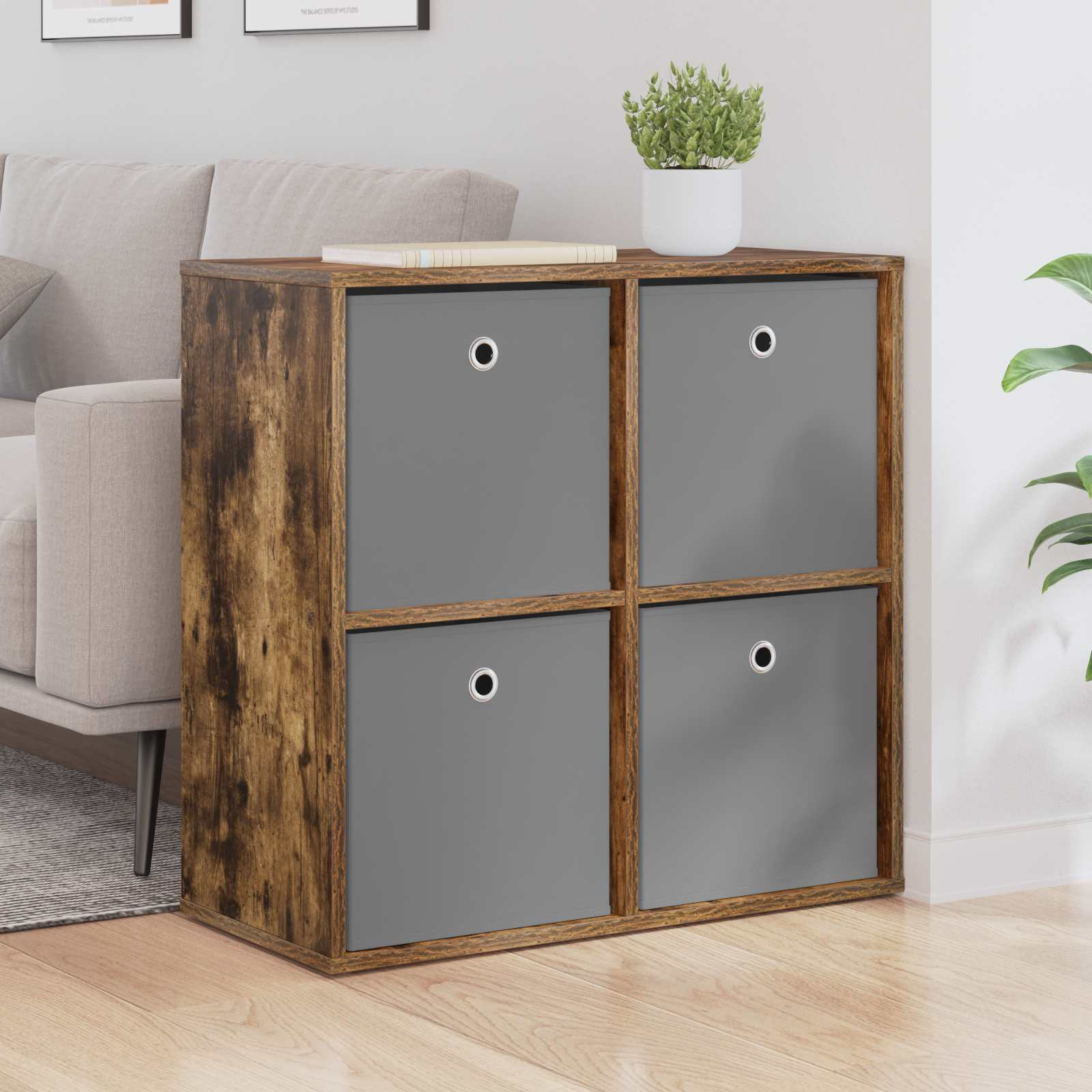 vidaXL Sideboard mit Schubladen Geräucherte Eiche 68,5 x 32 x 67 cm
