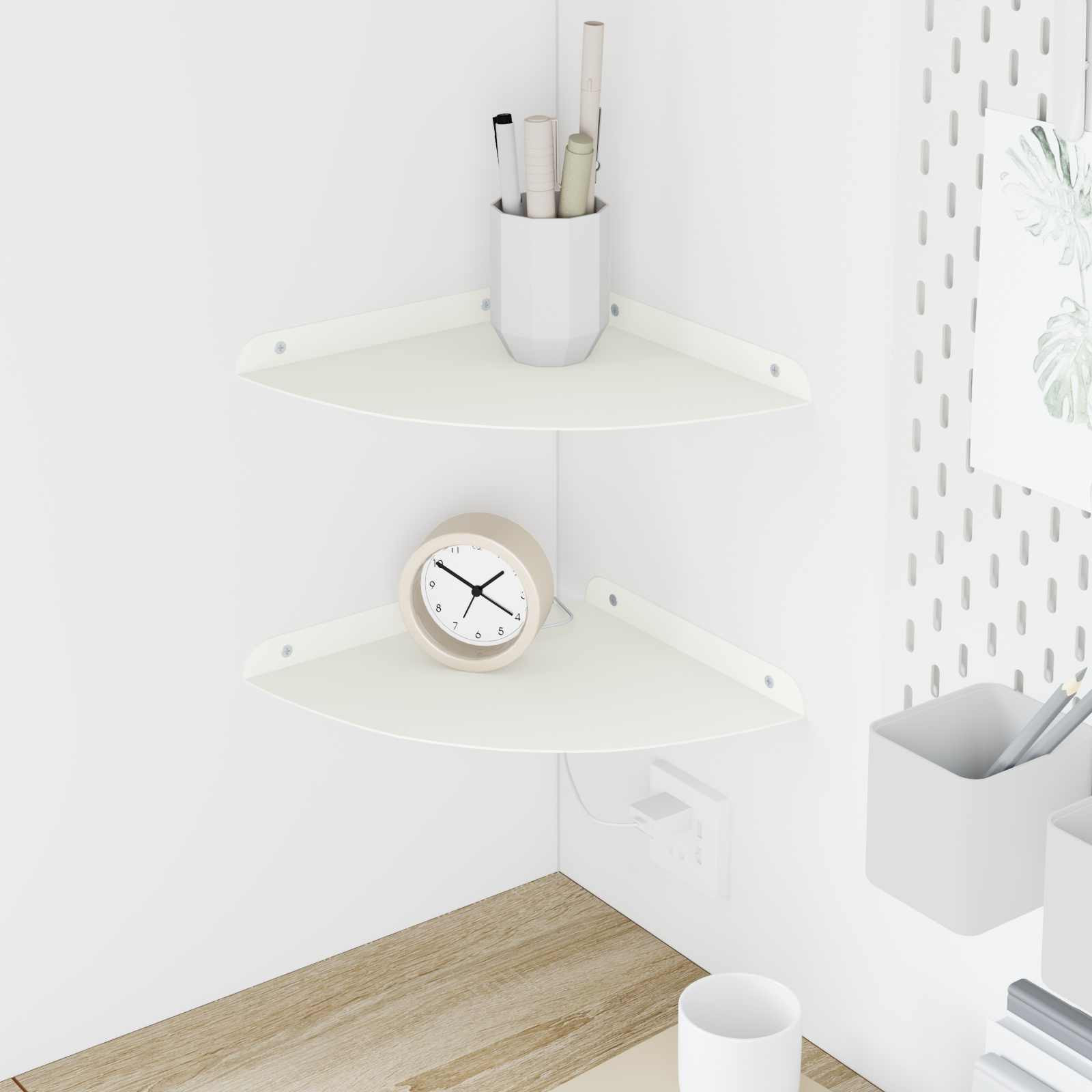 vidaXL Schwebendes Regal mit Regal 2 pcs Weiß 24 x 24 x 2 cm