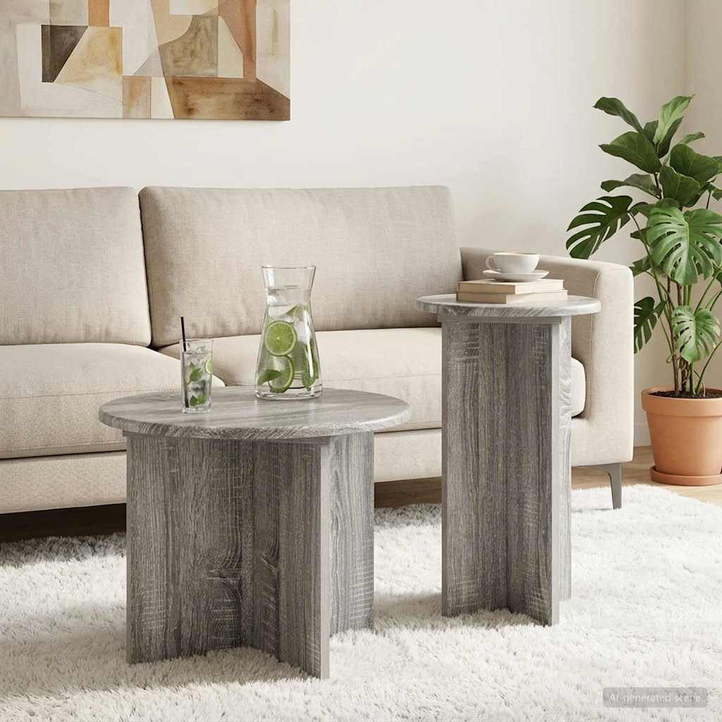 vidaXL Beistelltisch-Set 2 pcs Graues Sonoma Holzwerkstoff