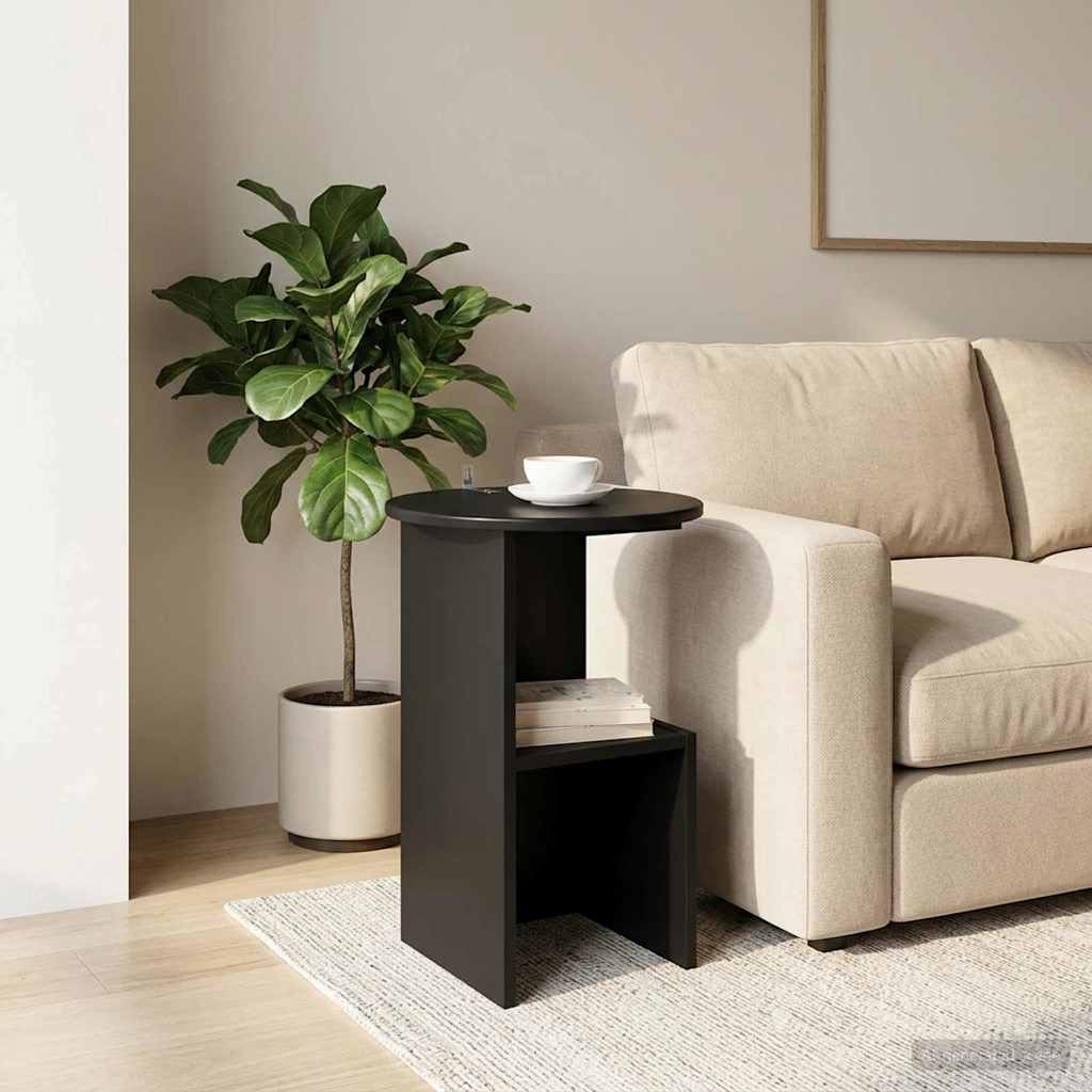 vidaXL Beistelltisch Schwarze Eiche Ø 39,5 x 55 cm Holzwerkstoff