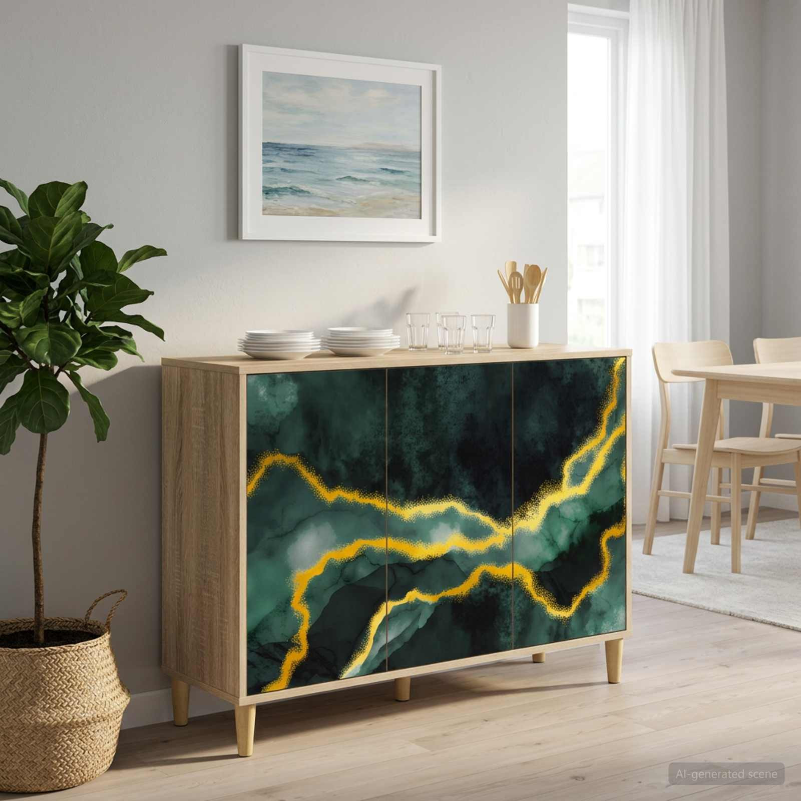 vidaXL Sideboard WIJHE Sonoma 102 x 33 x 75 cm Holzwerkstoff