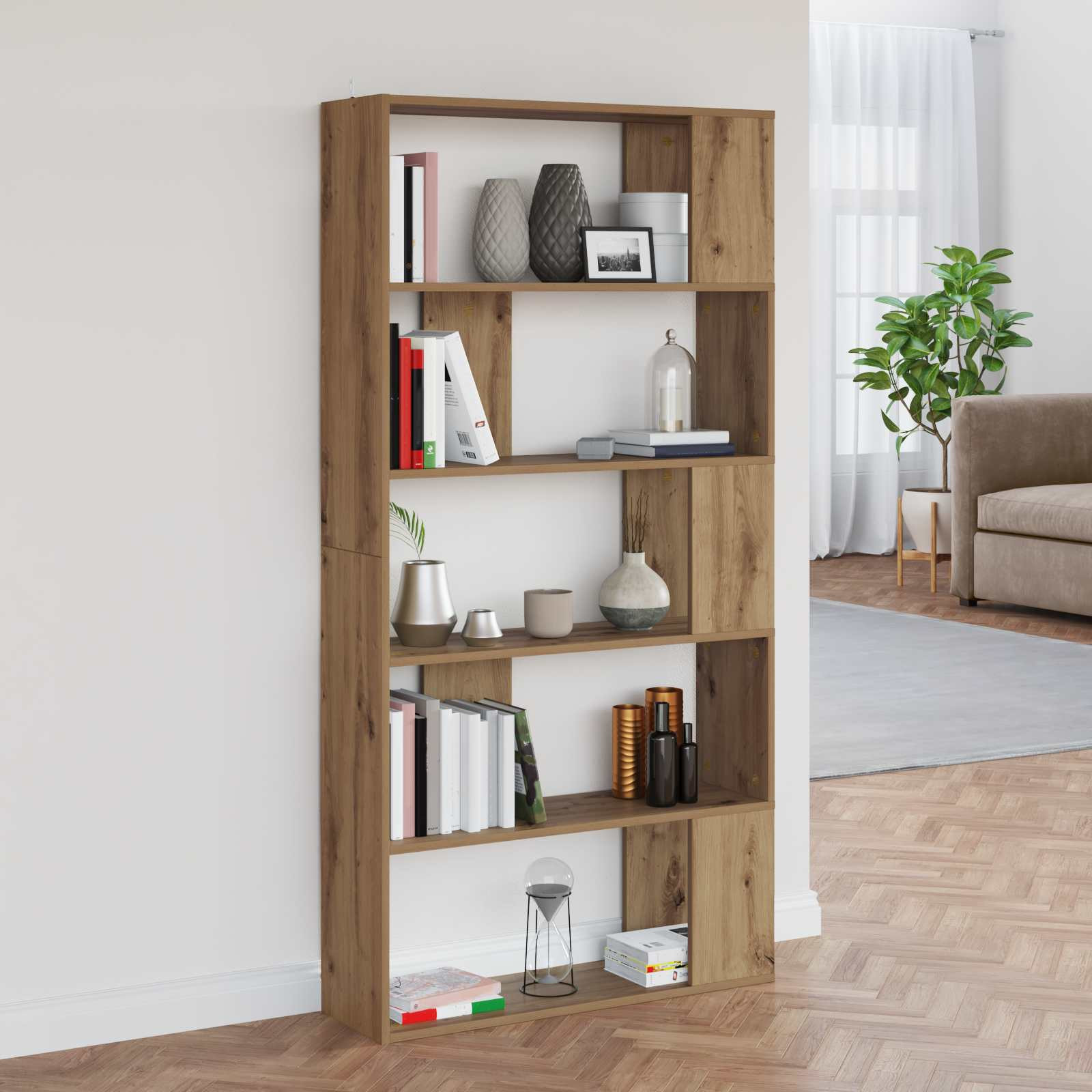 vidaXL Bücherregal 80 x 24 x 159 cm Holzwerkstoff Artisan-Eiche