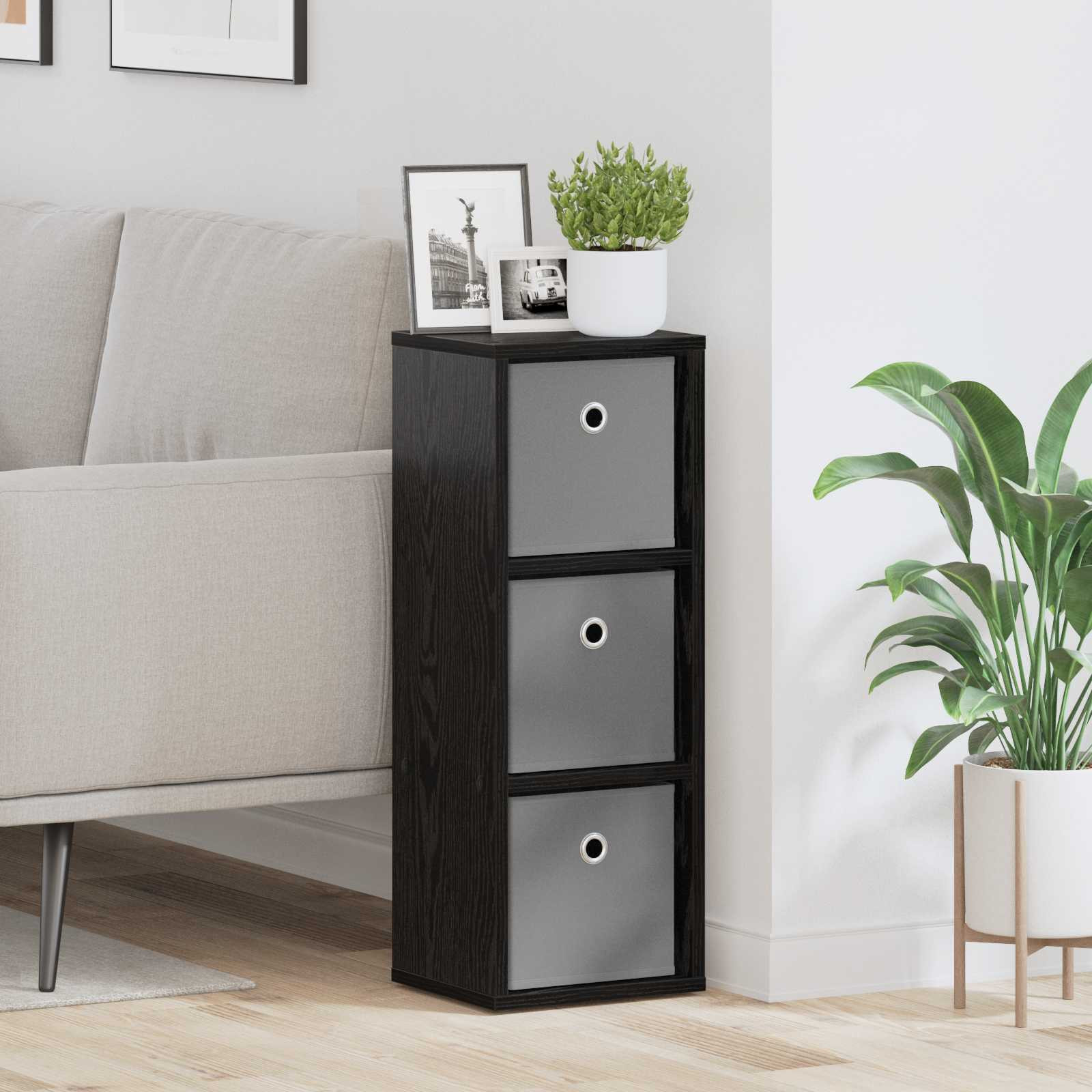 vidaXL Sideboard Schwarz Eichen-Optik 25,5 x 22 x 69,5 cm