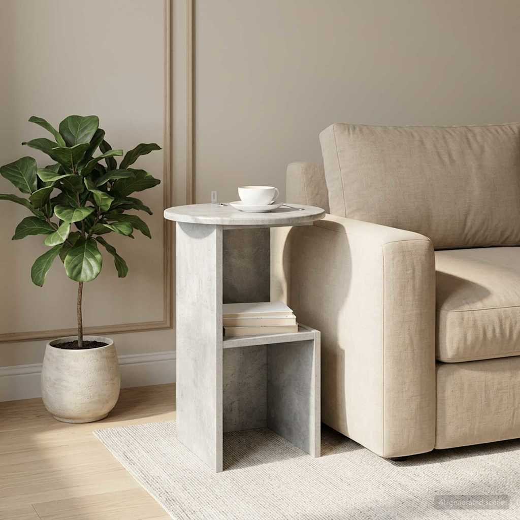 vidaXL Beistelltisch Betongrau Ø 39,5 x 55 cm Holzwerkstoff