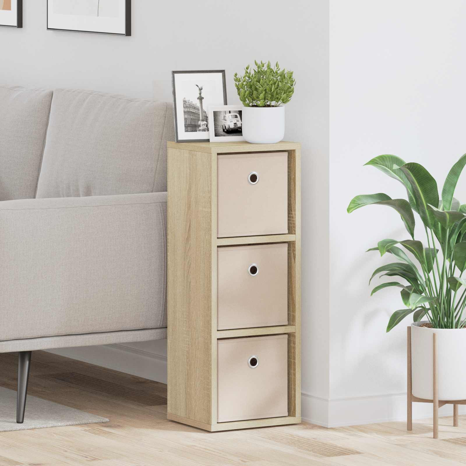 vidaXL Sideboard mit Schubladen Sonoma-Eiche 25,5 x 22 x 69,5 cm