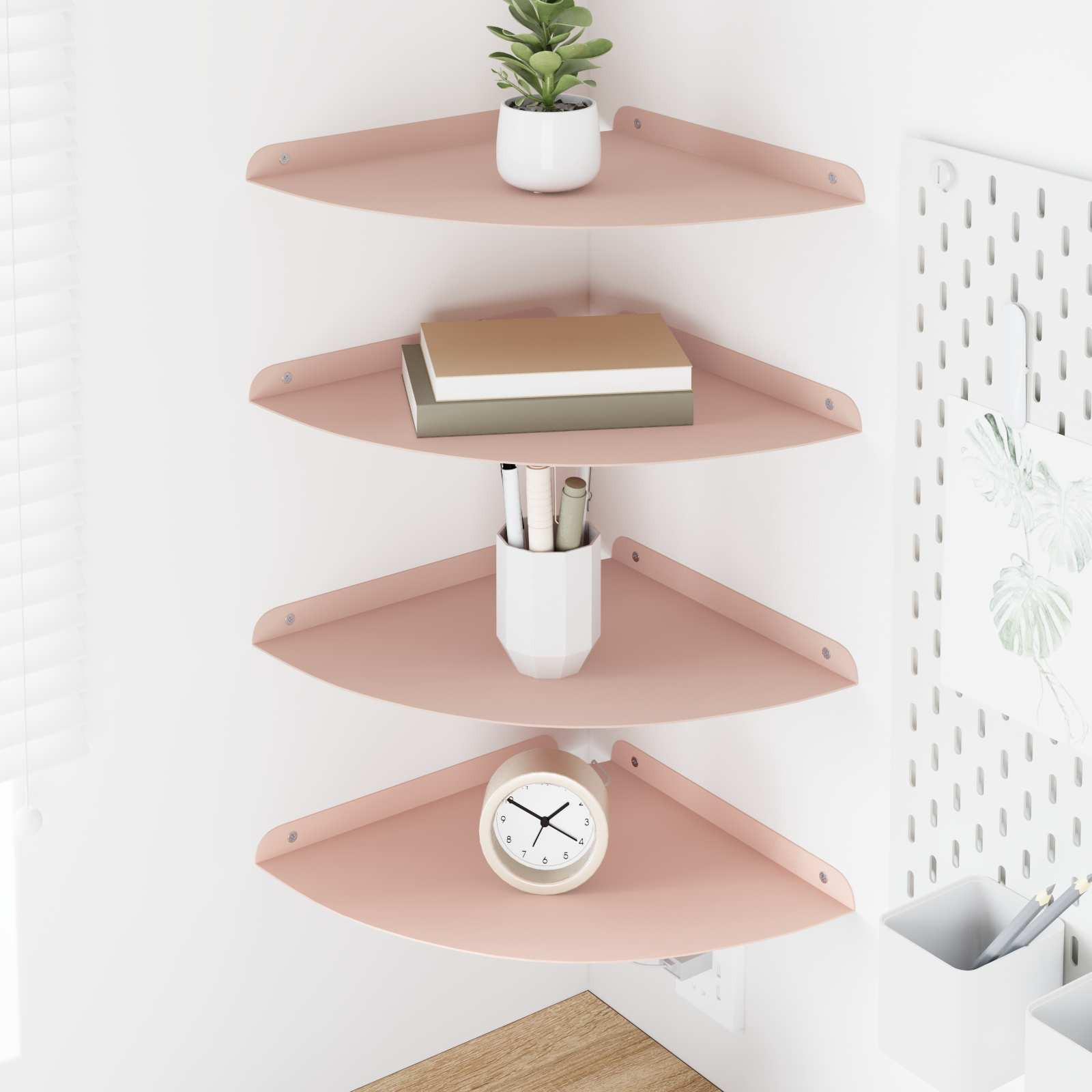 vidaXL Schwebendes Regal mit Regal 4 pcs Rosa 30 x 30 x 2 cm