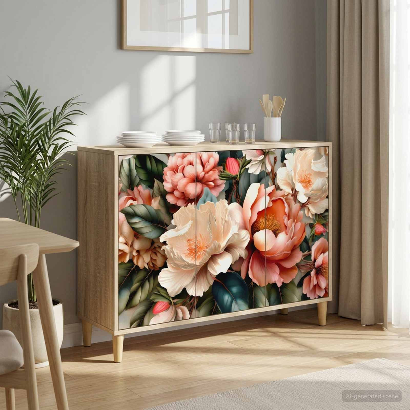 vidaXL Sideboard BORNE Sonoma 102 x 33 x 75 cm Holzwerkstoff