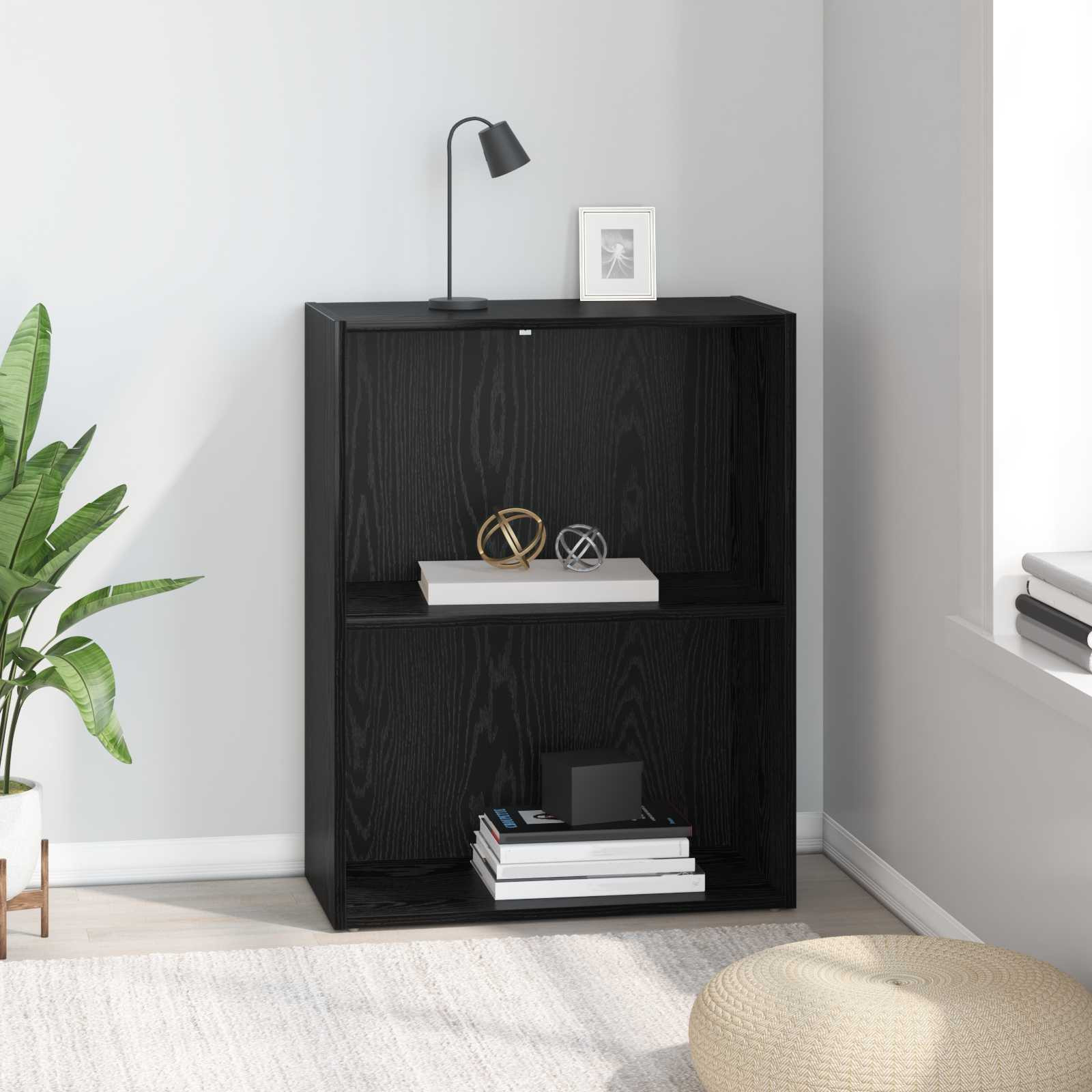 vidaXL Bücherregal Schwarz Eichen-Optik 60 x 30 x 76.5 cm