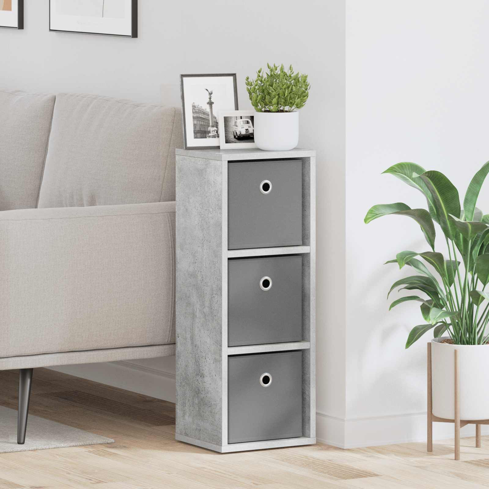 vidaXL Sideboard mit Schubladen Beton Grau 25,5 x 22 x 69,5 cm