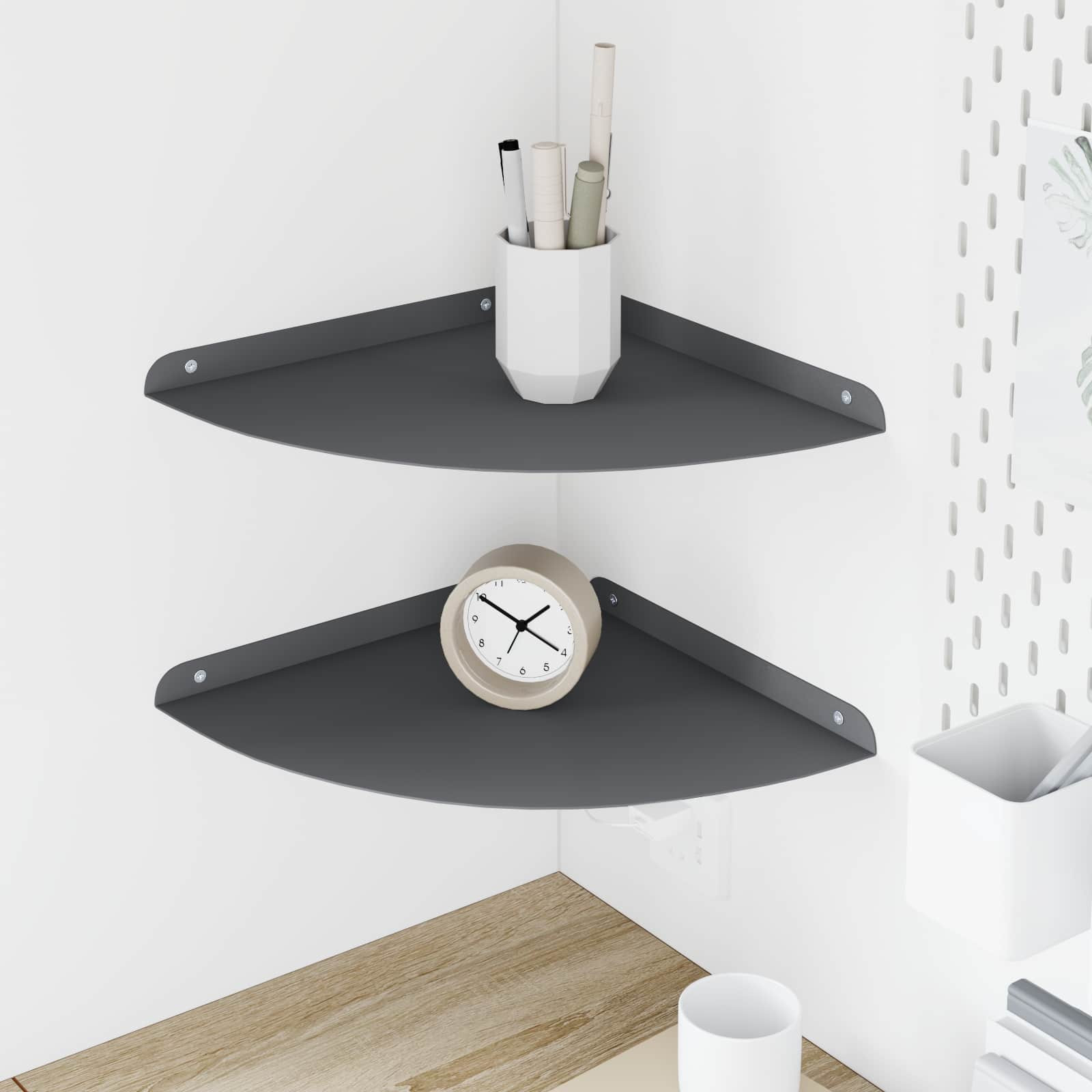 vidaXL Schwebendes Regal mit Regal 2 pcs Anthrazit 30 x 30 x 2 cm