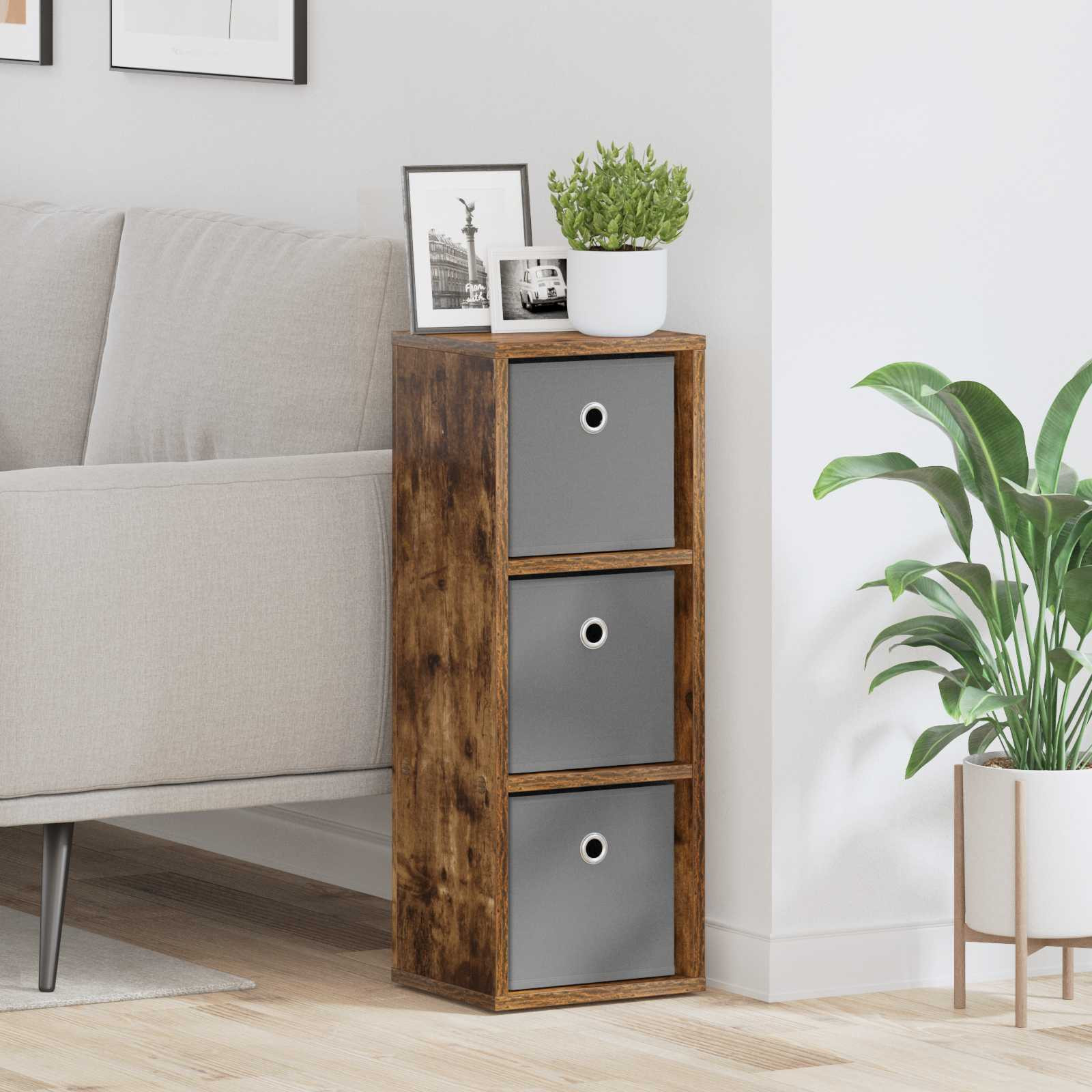 vidaXL Sideboard mit Schubladen Geräucherte Eiche 25,5 x 22 x 69,5 cm