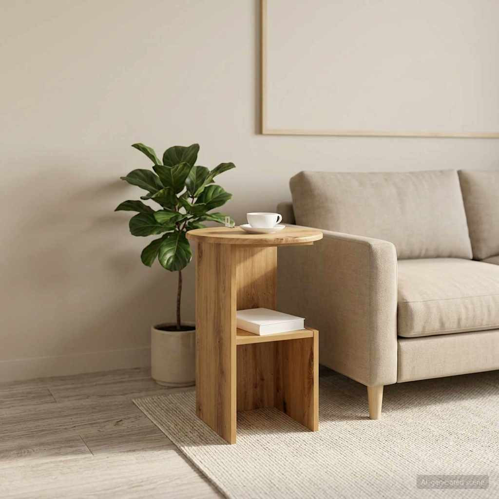 vidaXL Beistelltisch Artisan-Eiche Ø 39,5 x 55 cm Holzwerkstoff