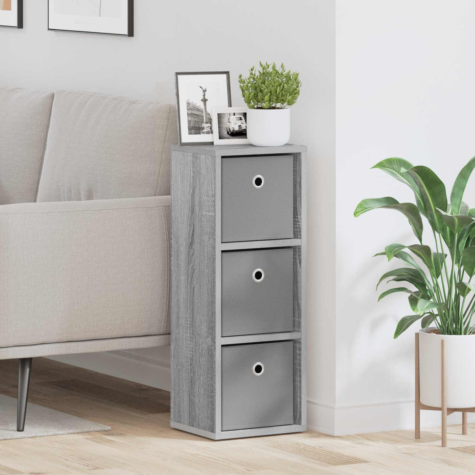 vidaXL Sideboard mit Schubladen Graues Sonoma 25,5 x 22 x 69,5 cm