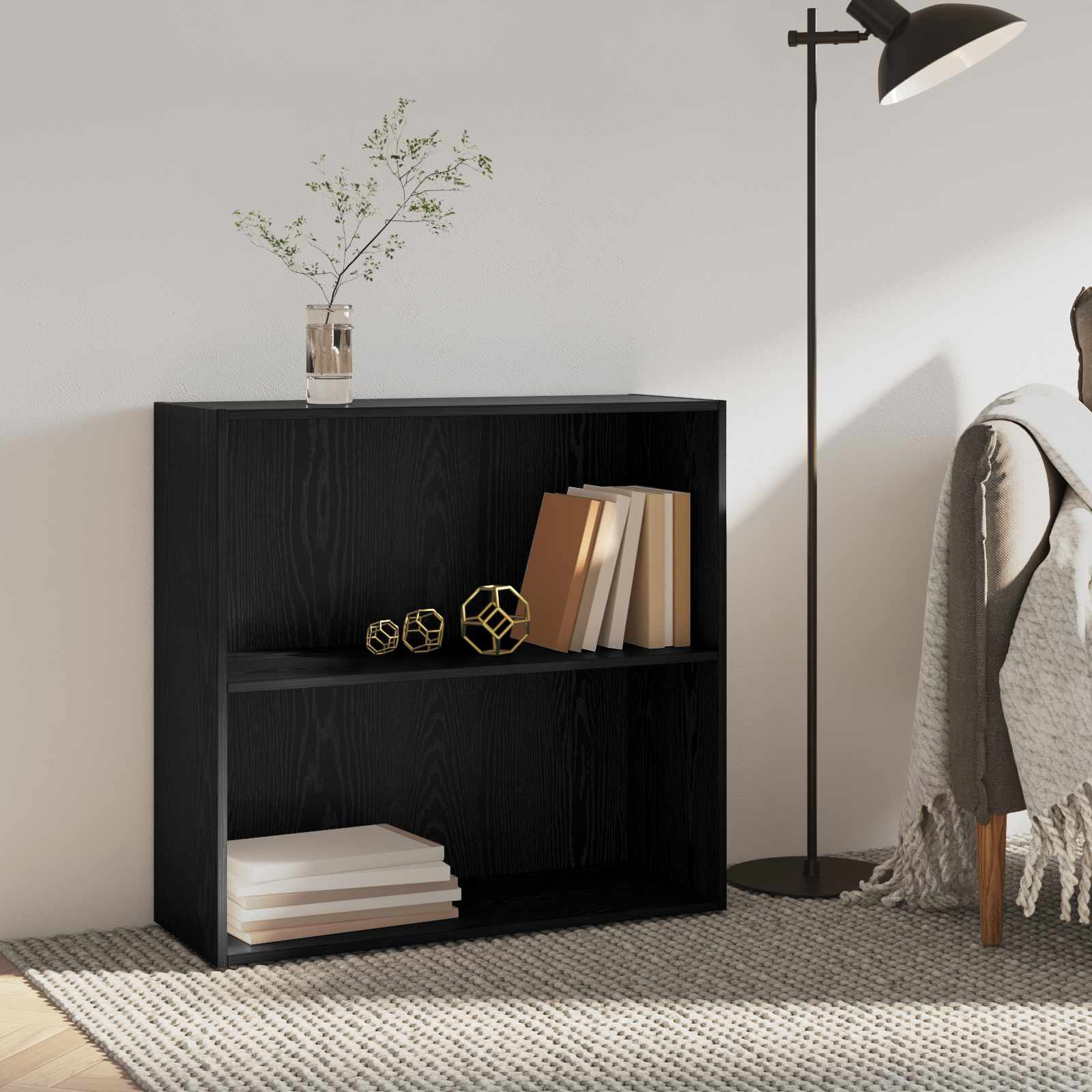 vidaXL Bücherregal Schwarz Eichen-Optik 80 x 30 x 76,5 cm