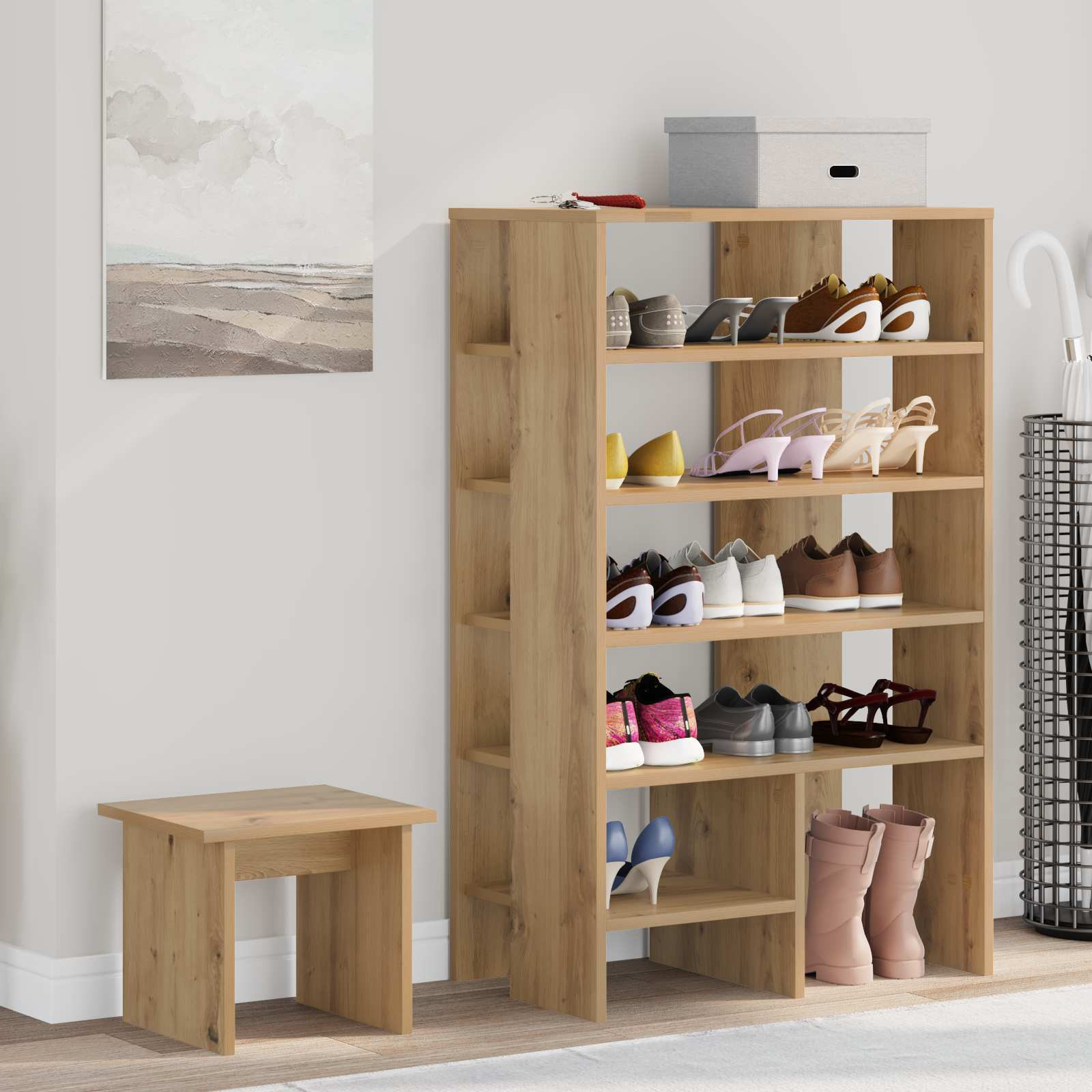 vidaXL Schuhschrank 2 Stk. 62 x 35 x 100 cm Holzwerkstoff