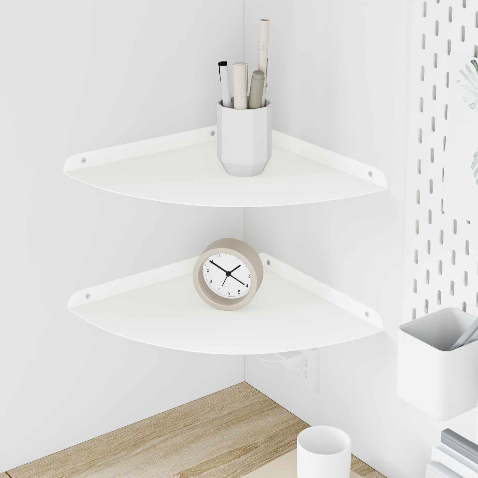 vidaXL Schwebendes Regal mit Regal 2 pcs Weiß 30 x 30 x 2 cm