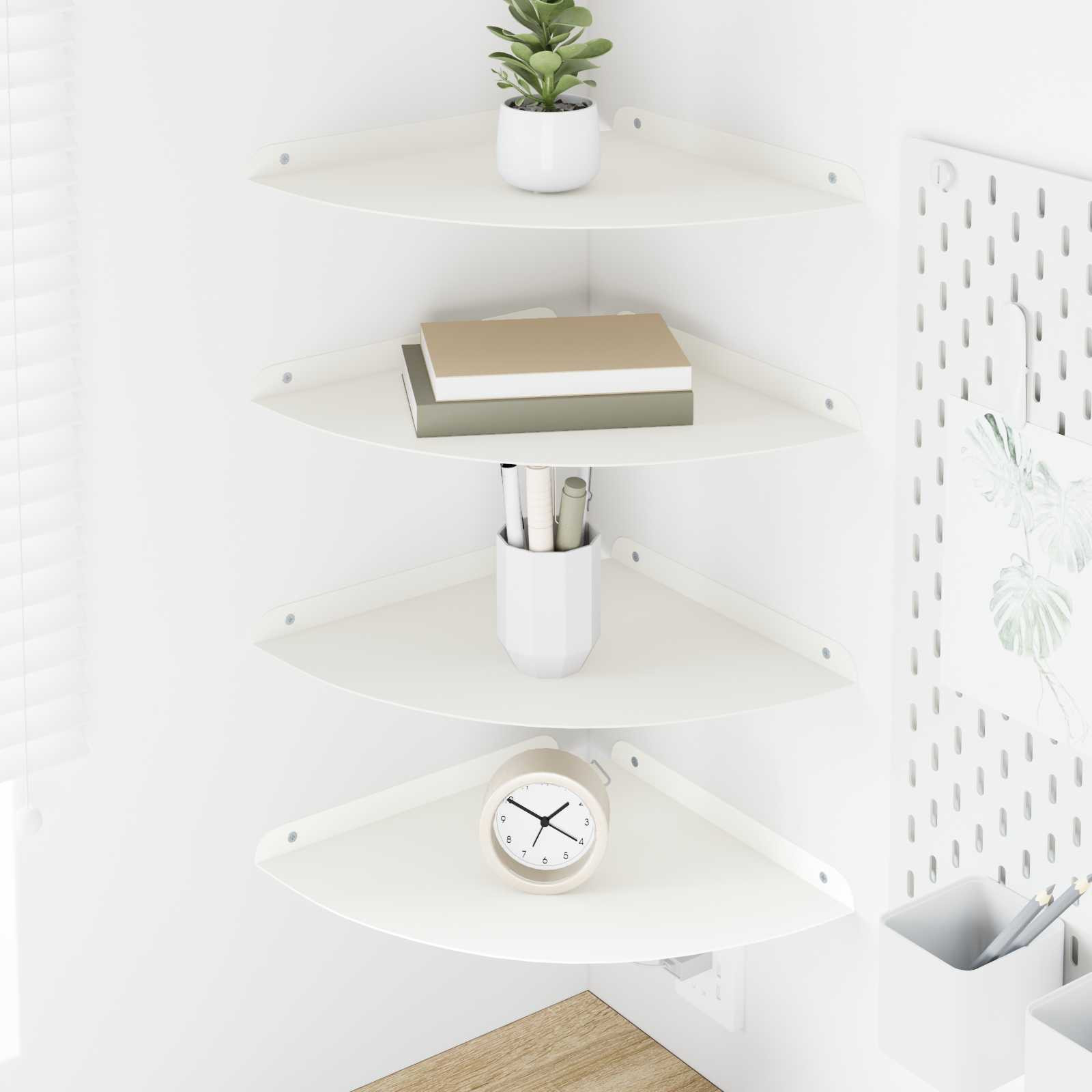 vidaXL Schwebendes Regal mit Regal 4 pcs Weiß 30 x 30 x 2 cm