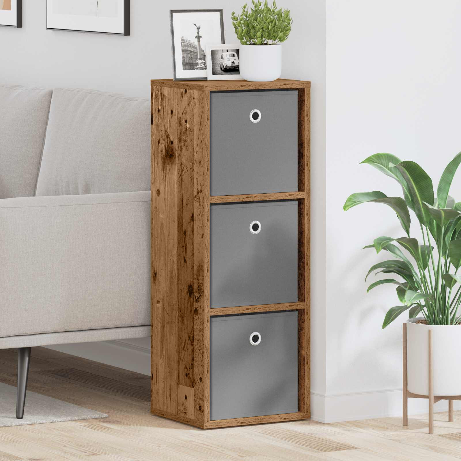 vidaXL Sideboard mit Schubladen Altholz 30,5 x 27 x 84,5 cm