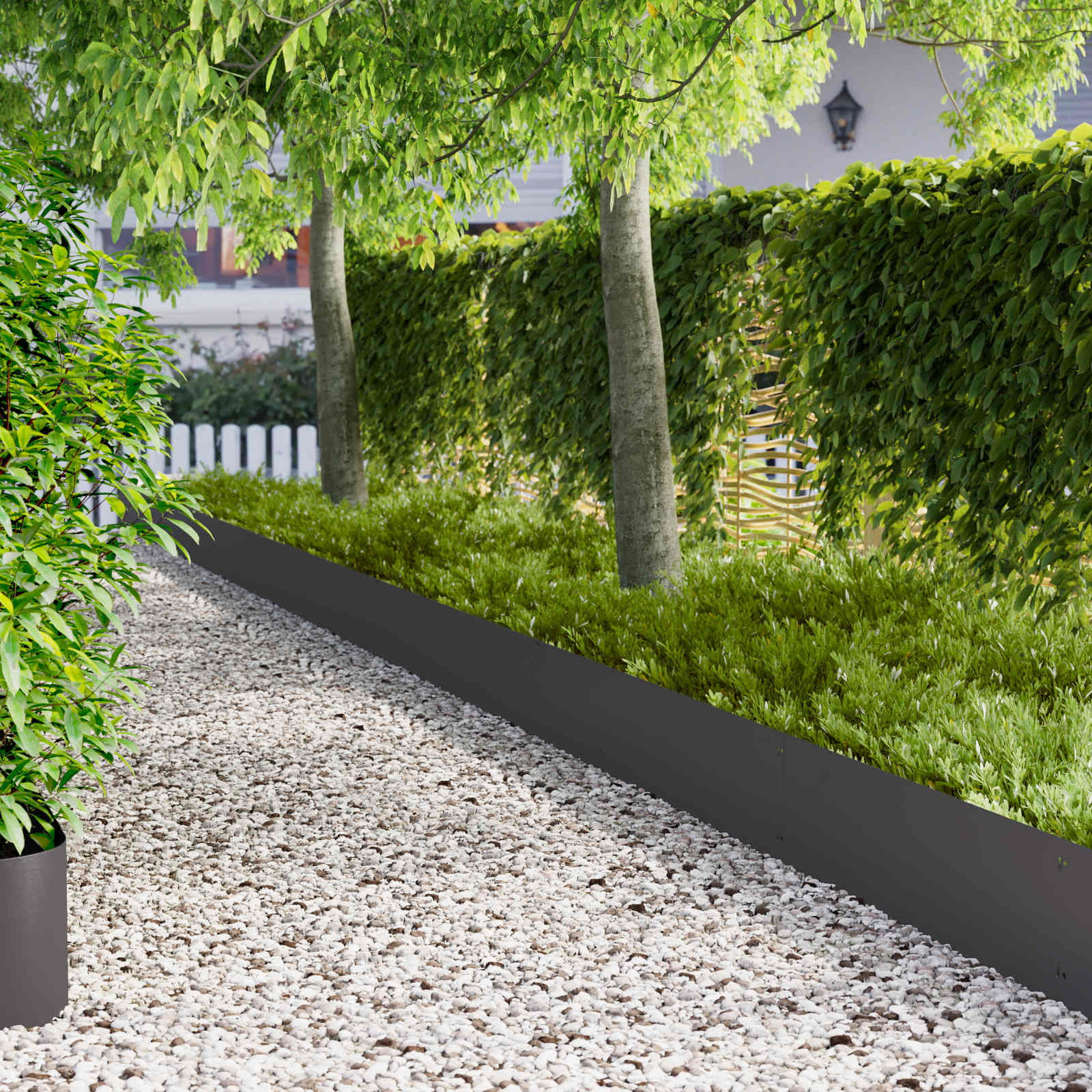 vidaXL Raseneinfassung 20 pcs 103 x 30 cm Stahl Schwarz