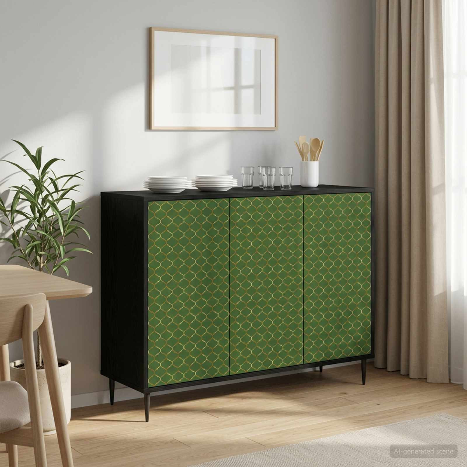 vidaXL Sideboard GELEEN Schwarz Eichen-Optik 102 x 33 x 76 cm