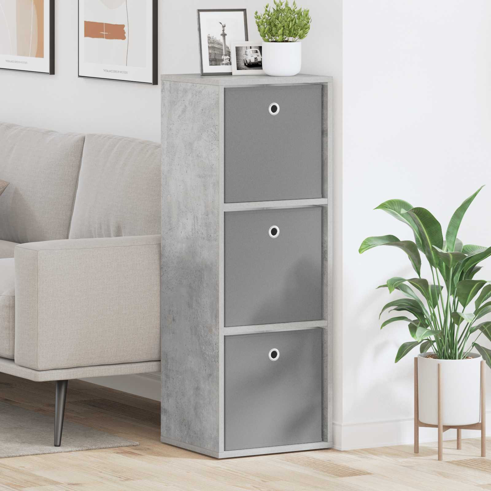 vidaXL Sideboard mit Schubladen Beton Grau 35 x 32 x 99,5 cm