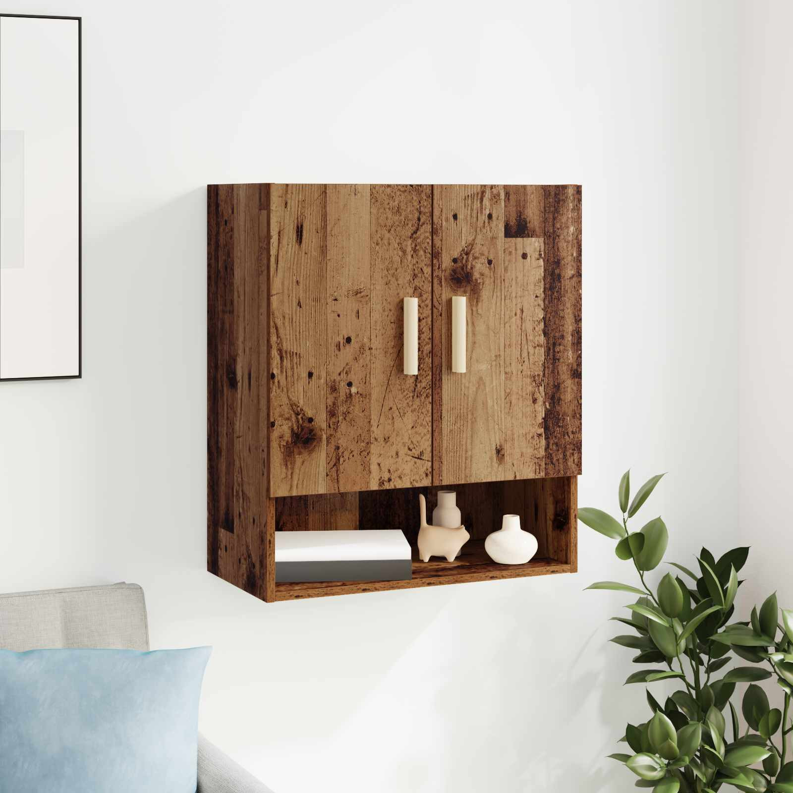 vidaXL Wandschrank Wandmontiert Altholz 60 x 31 x 70 cm Holzwerkstoff