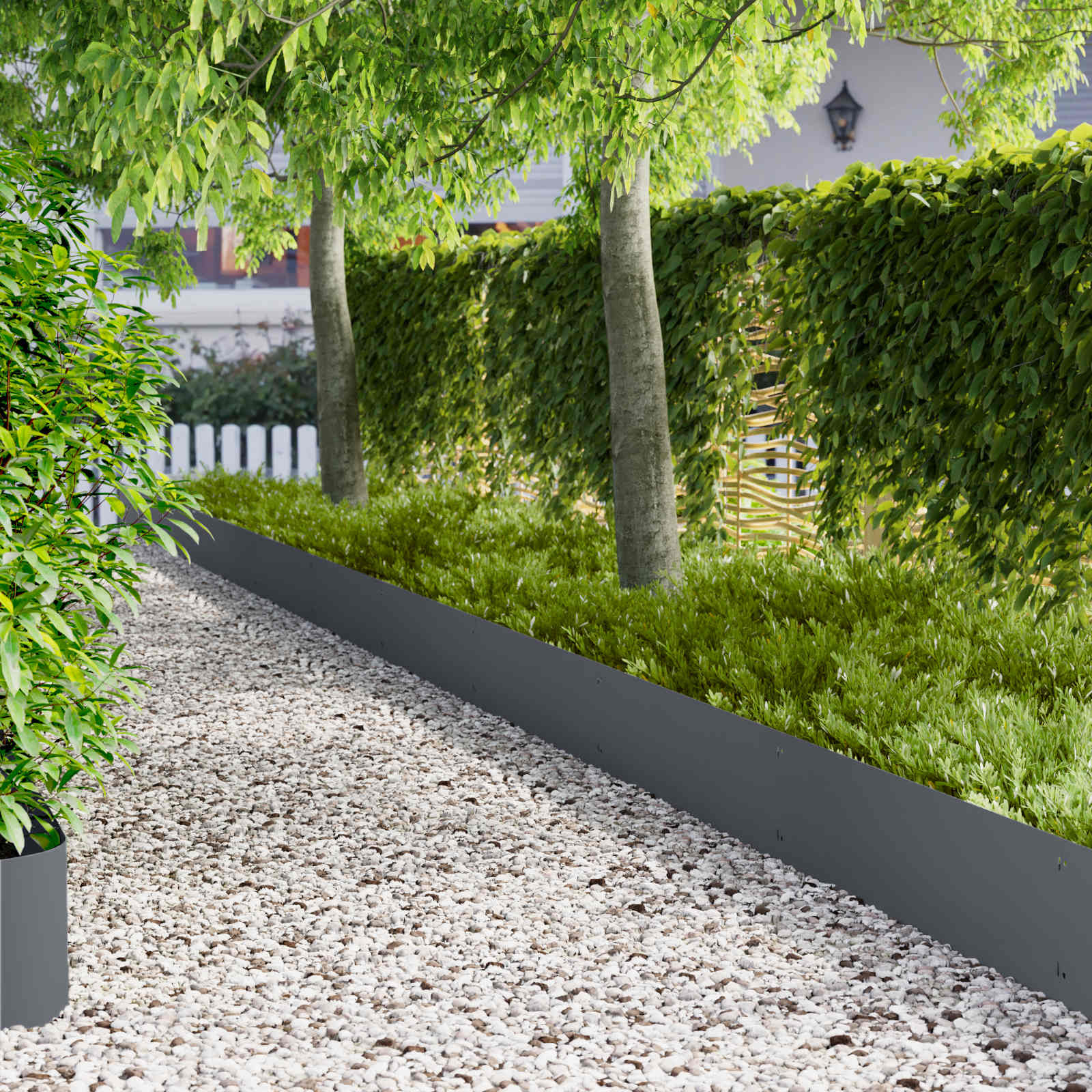 vidaXL Raseneinfassung 10 pcs 103 x 30 cm Stahl Anthrazit