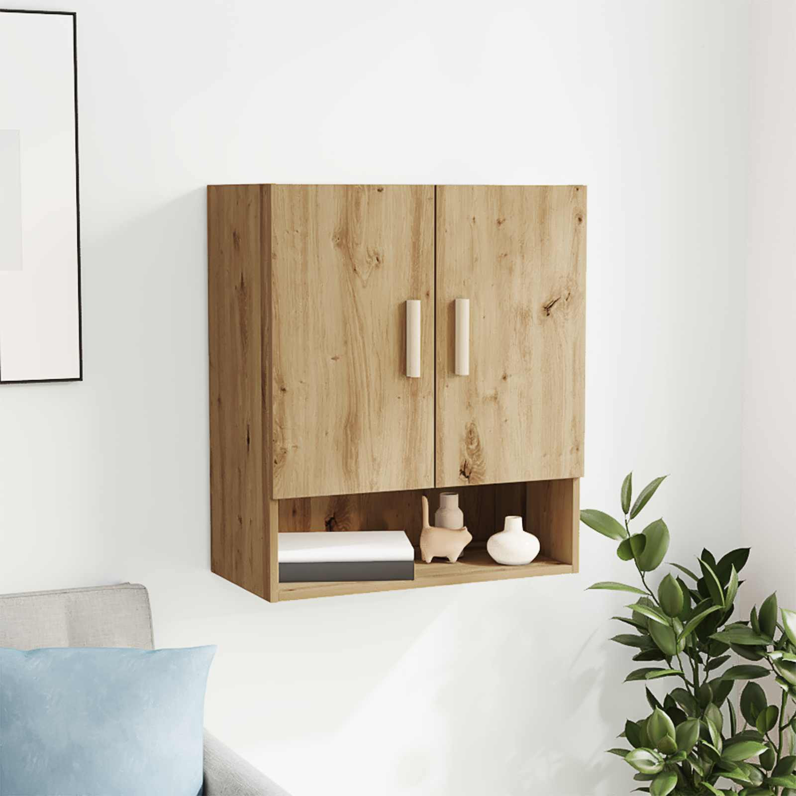 vidaXL Wandschrank 60 x 31 x 70 cm Holzwerkstoff Kunsthandwerk Eiche