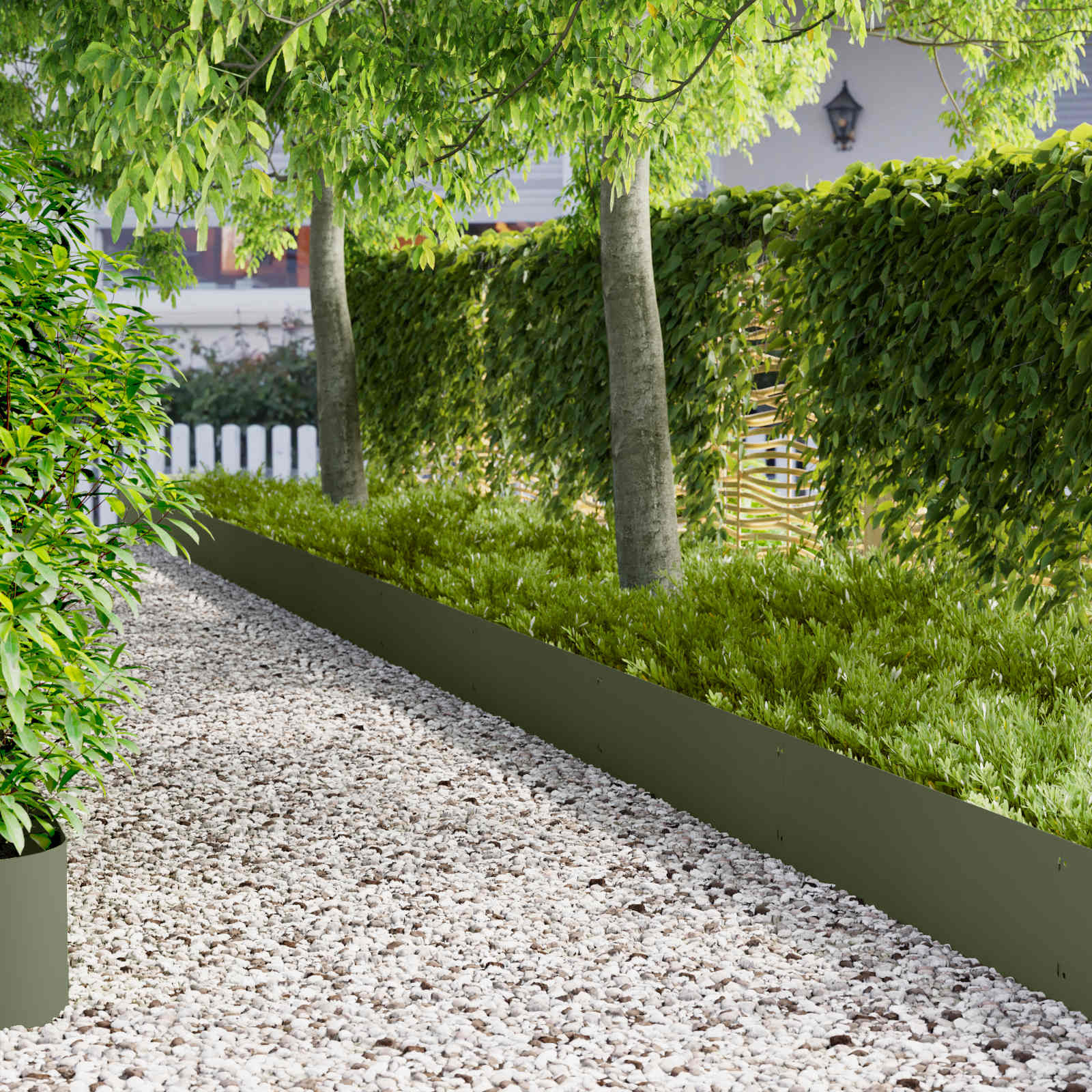 vidaXL Raseneinfassung 10 pcs 103 x 30 cm Stahl Olivgrün