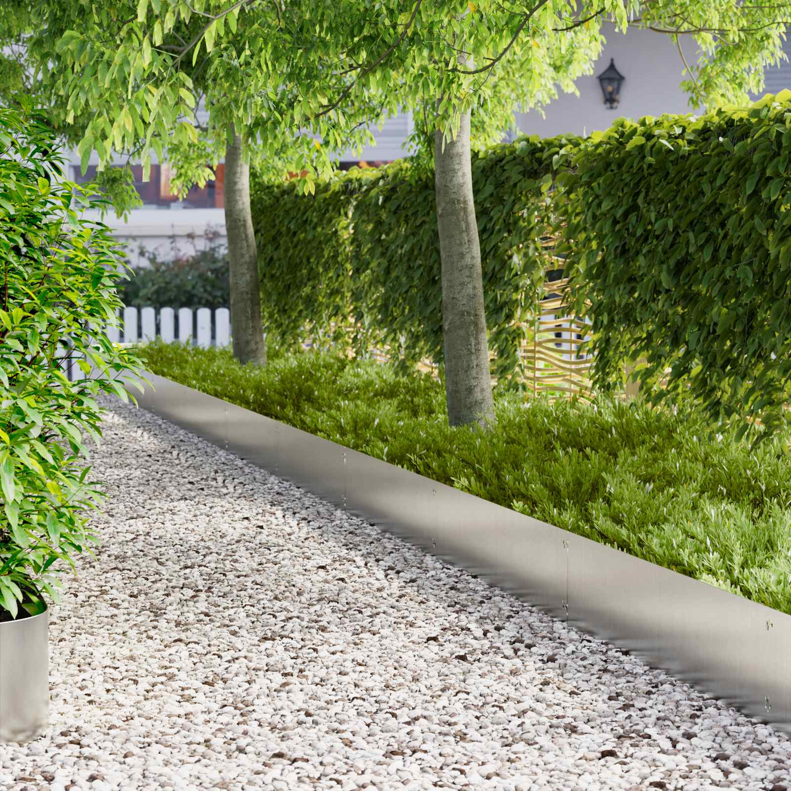 vidaXL Raseneinfassung 20 pcs 103 x 30 cm Stahl Silber