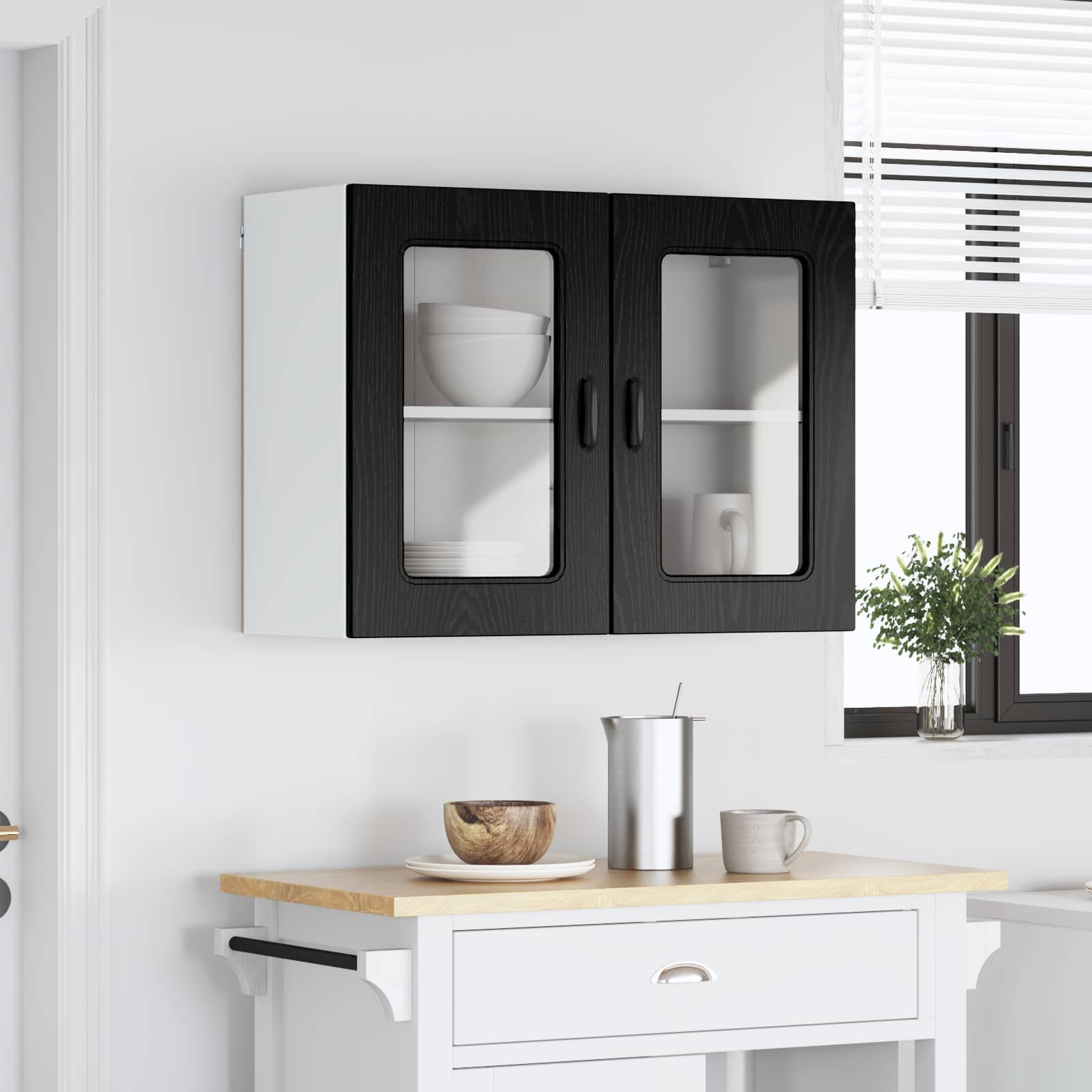 vidaXL Geschirrspülerfront Kalmar Schwarz Eichen-Optik 80 x 31 x 60 cm