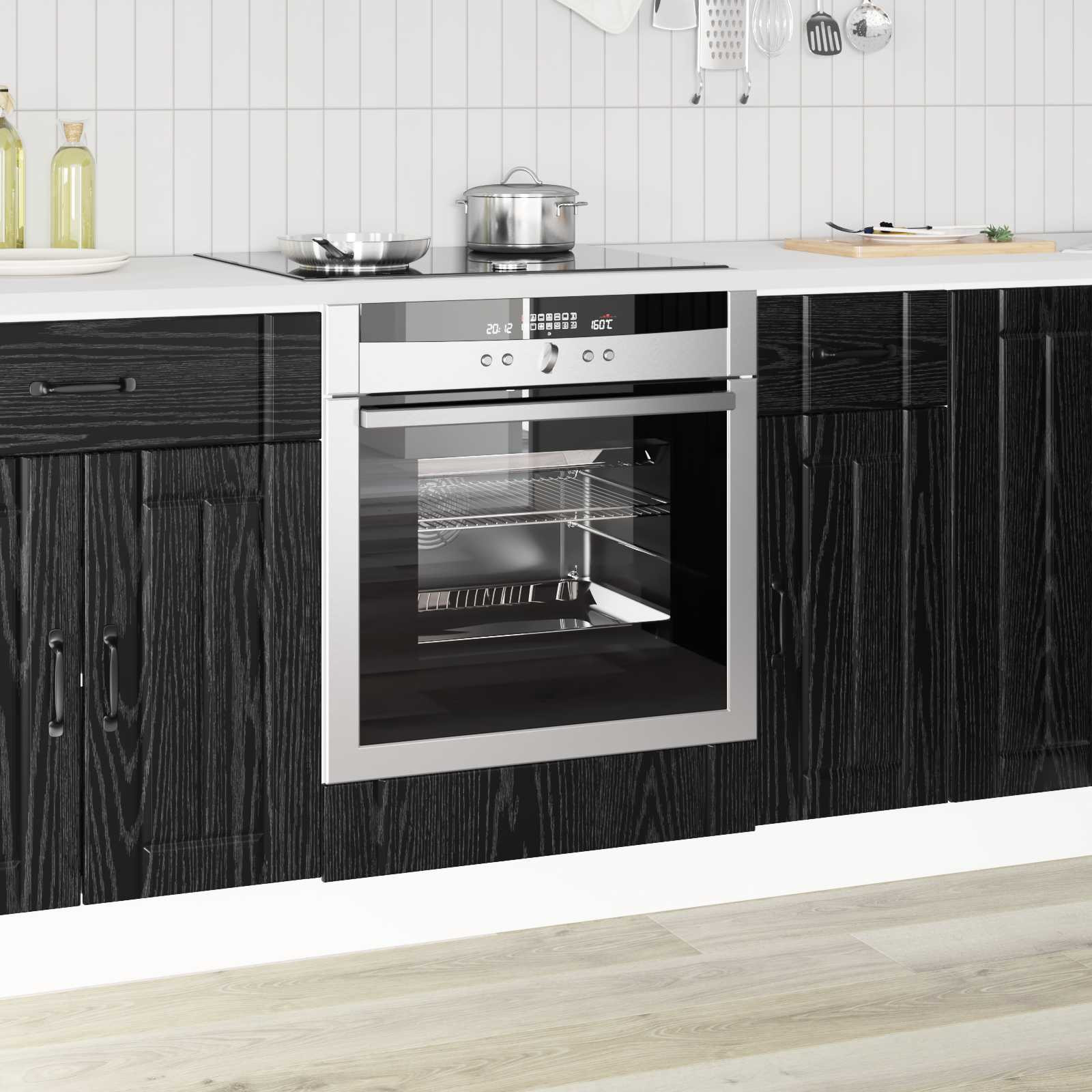 vidaXL Backofenschrank LUCCA Schwarze Eiche 60 x 46 x 81,5 cm