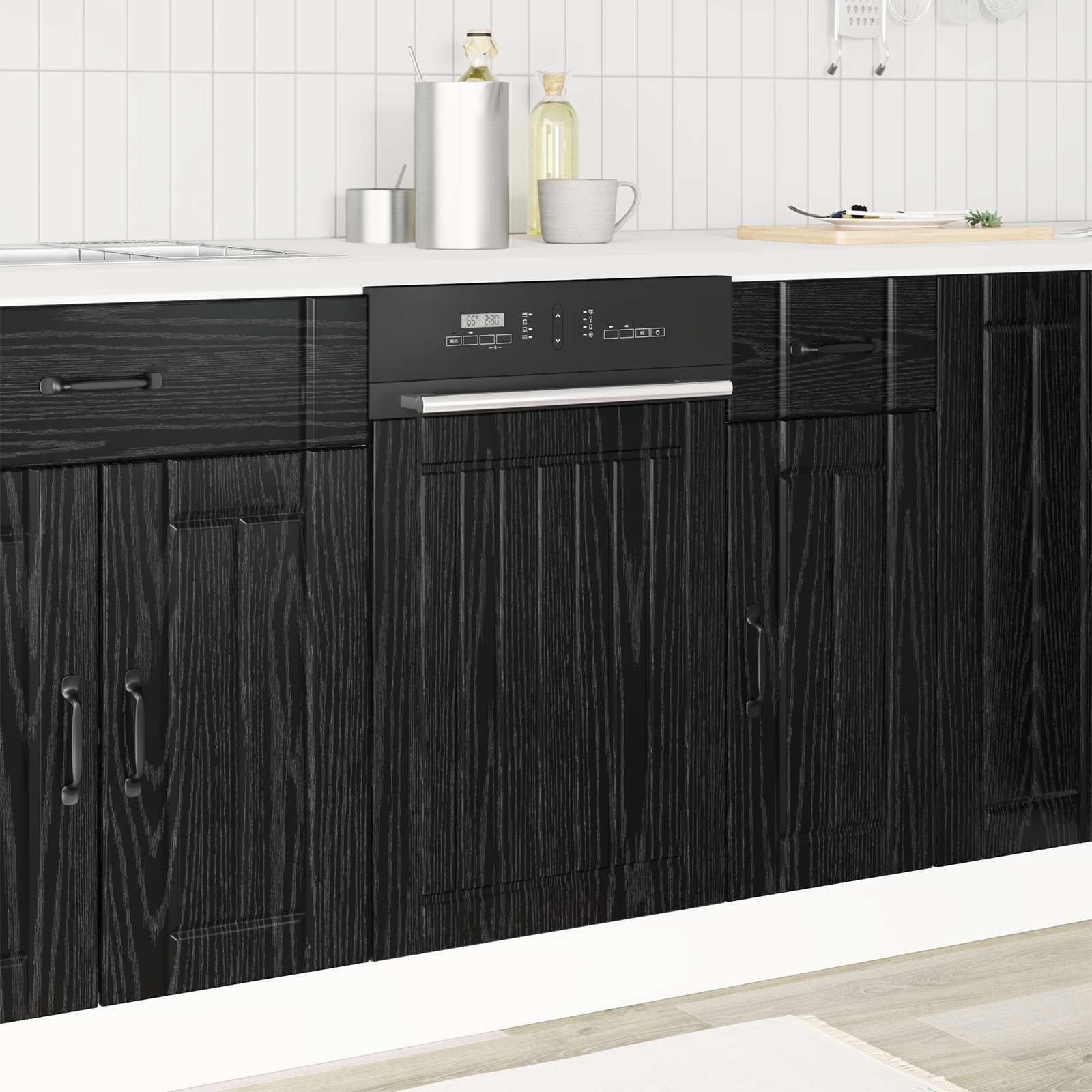 vidaXL Geschirrspülerfront LUCCA Schwarze Eiche 45 x 1,5 x 57 cm