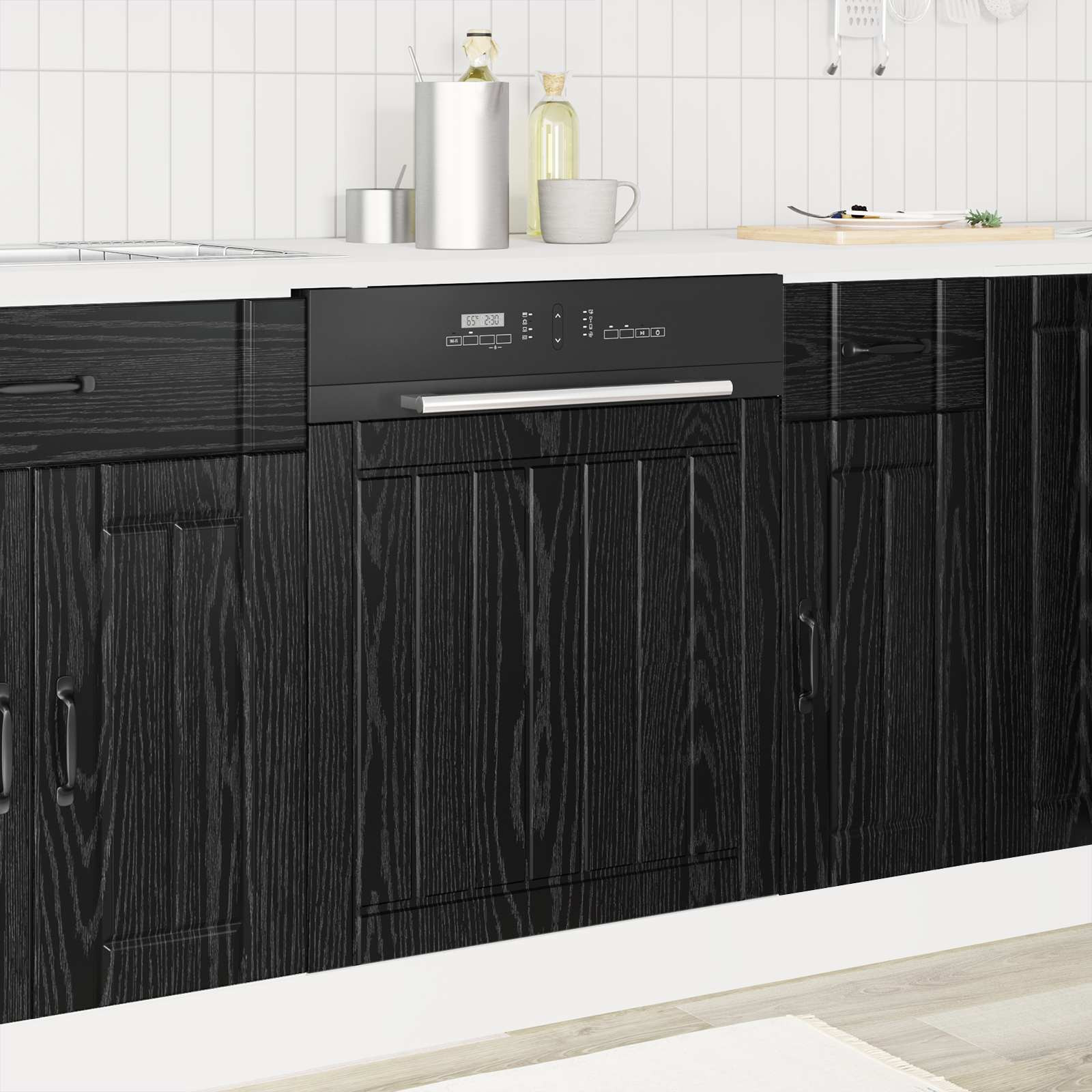 vidaXL Geschirrspülerfront LUCCA Schwarze Eiche 60 x 1,5 x 57 cm