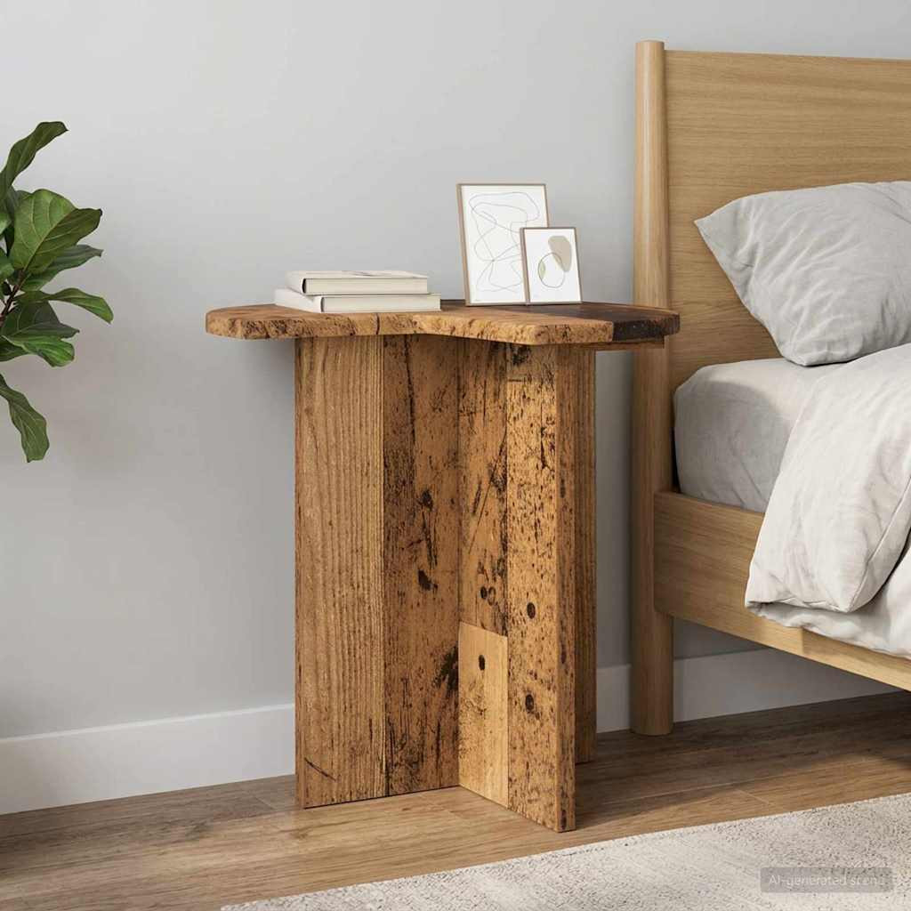 vidaXL Beistelltisch mit Speicher Altholz Ø 39 x 38 cm Holzwerkstoff