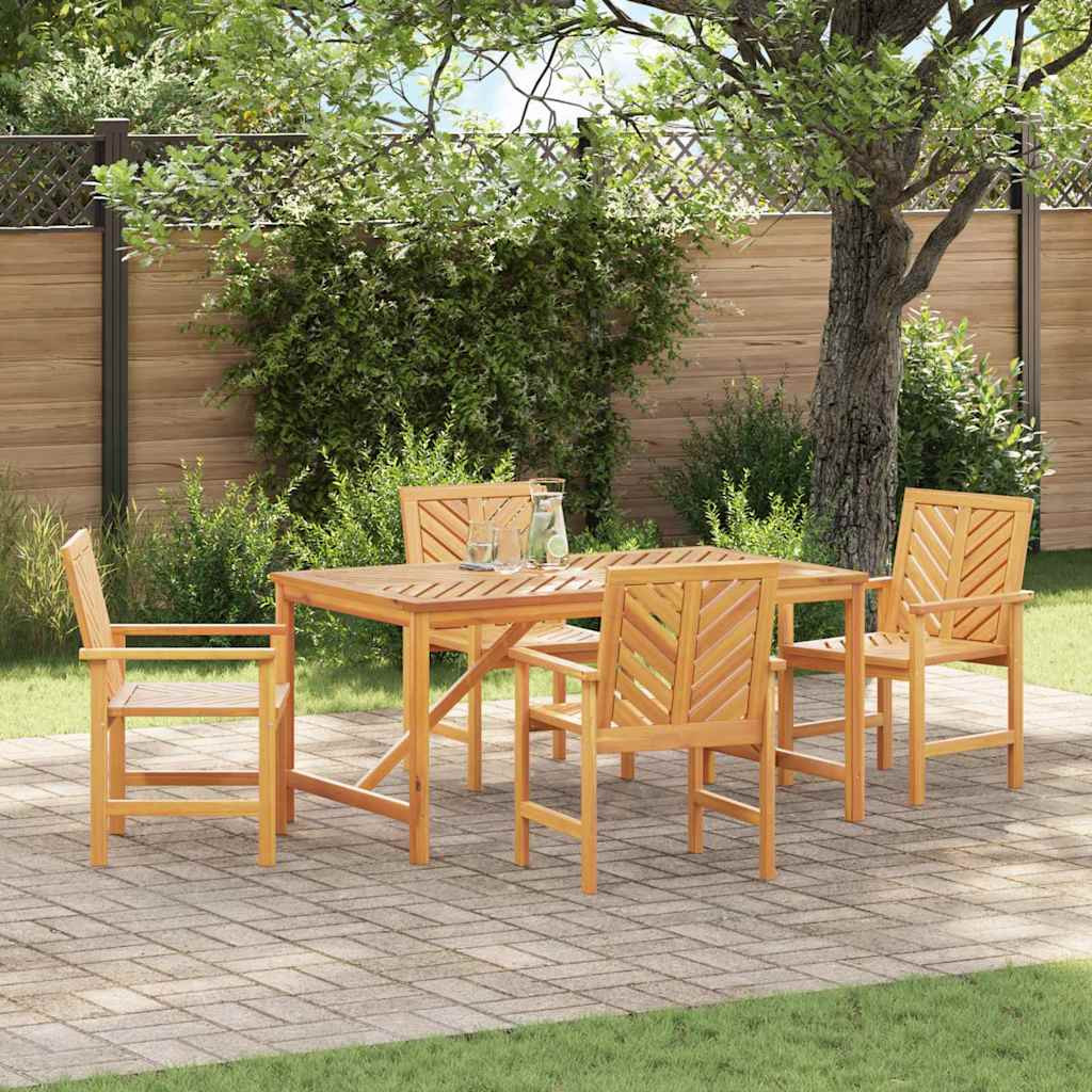 vidaXL Garten Essgruppe 5 Stk. Braun Massivholz Akazie