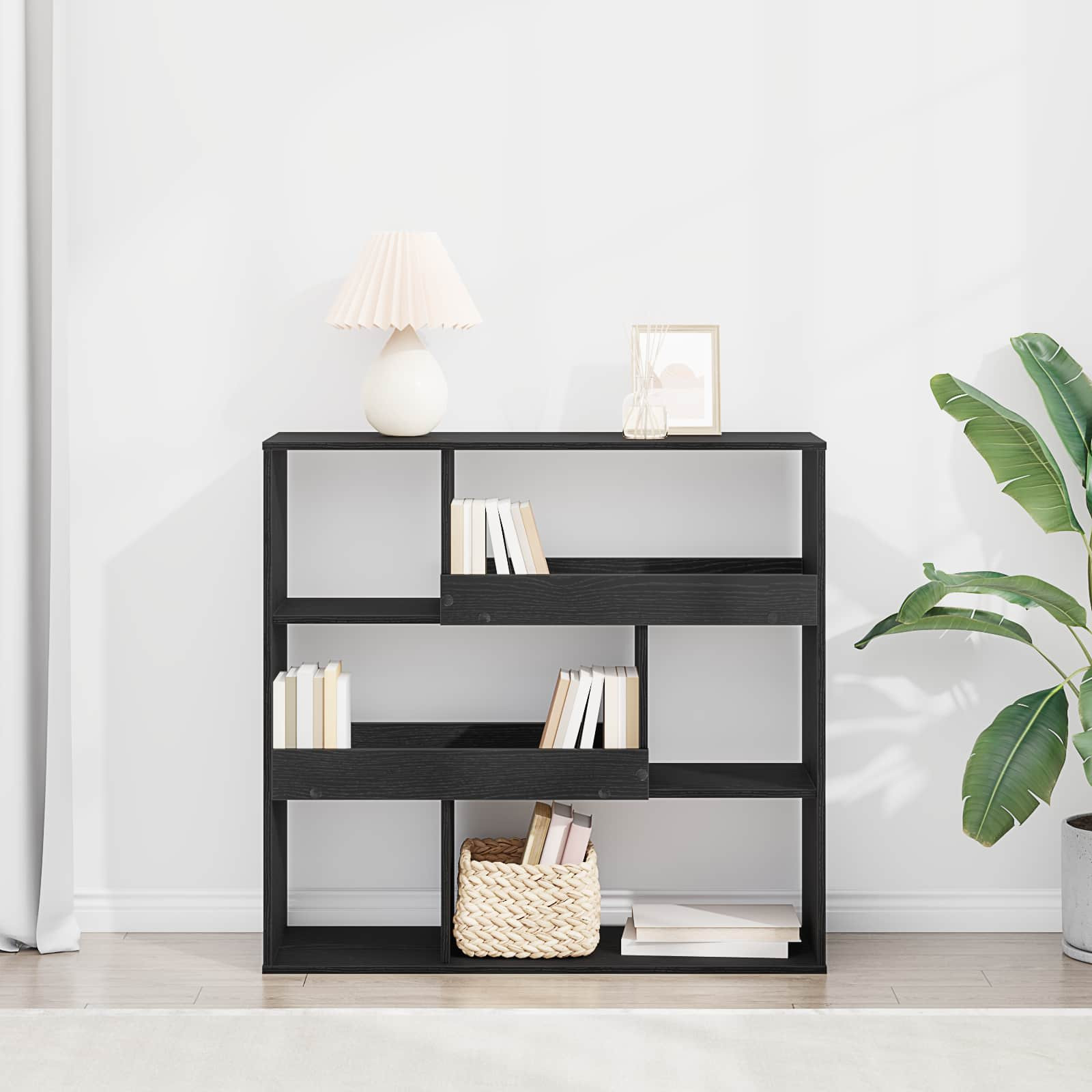 vidaXL Bücherregal Schwarz Eichen-Optik 100 x 33 x 94,5 cm